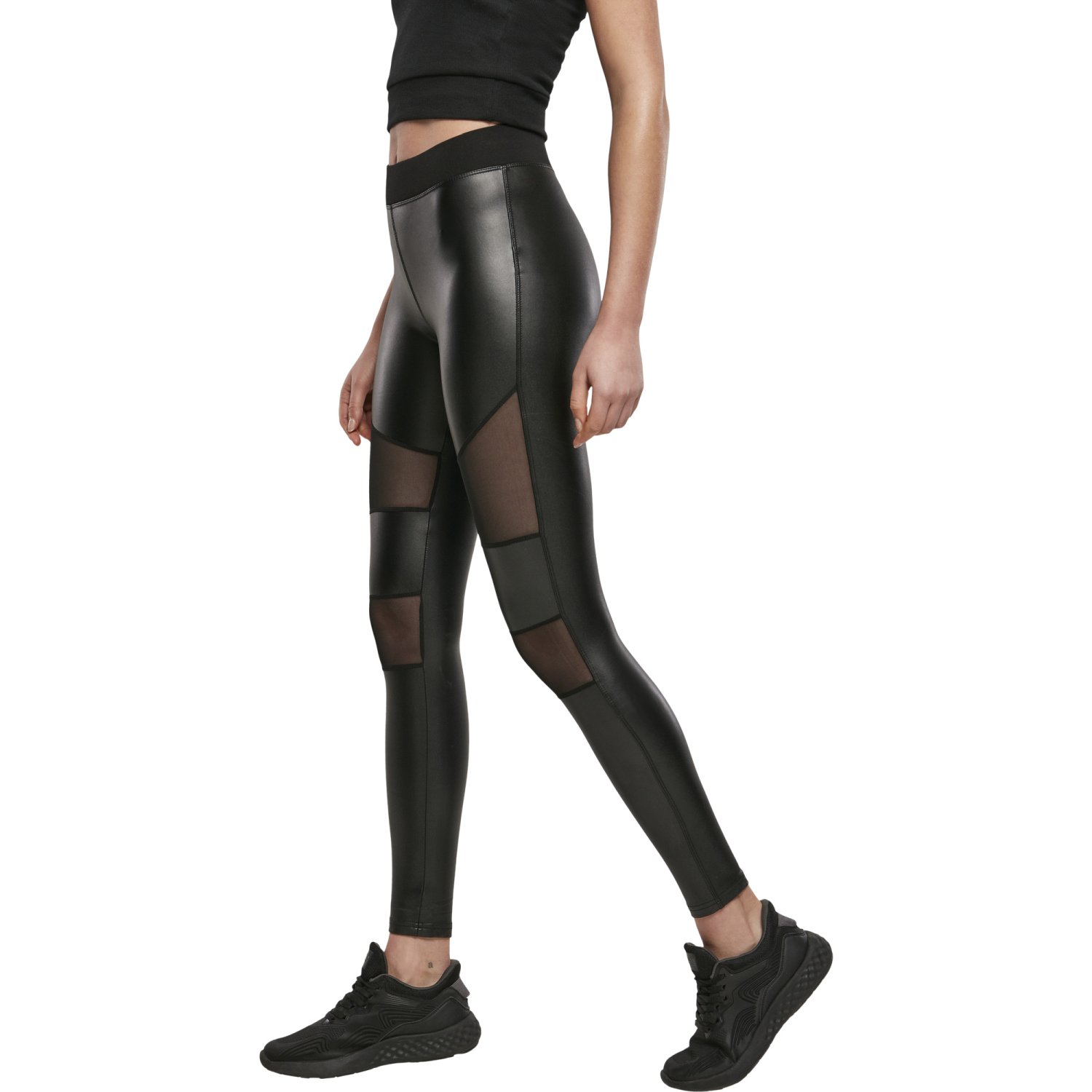 Urban Classics Ladies - TECH MESH Kunstleder Leggings