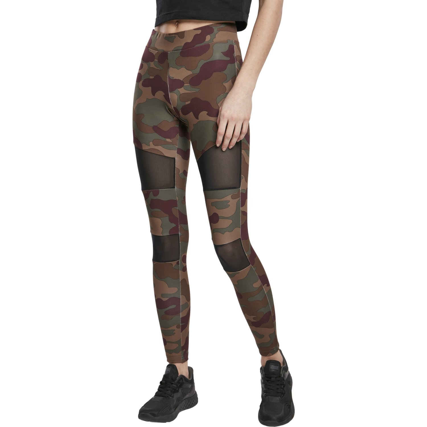 Urban Classics Ladies - TECH MESH Fitness Leggings redwood