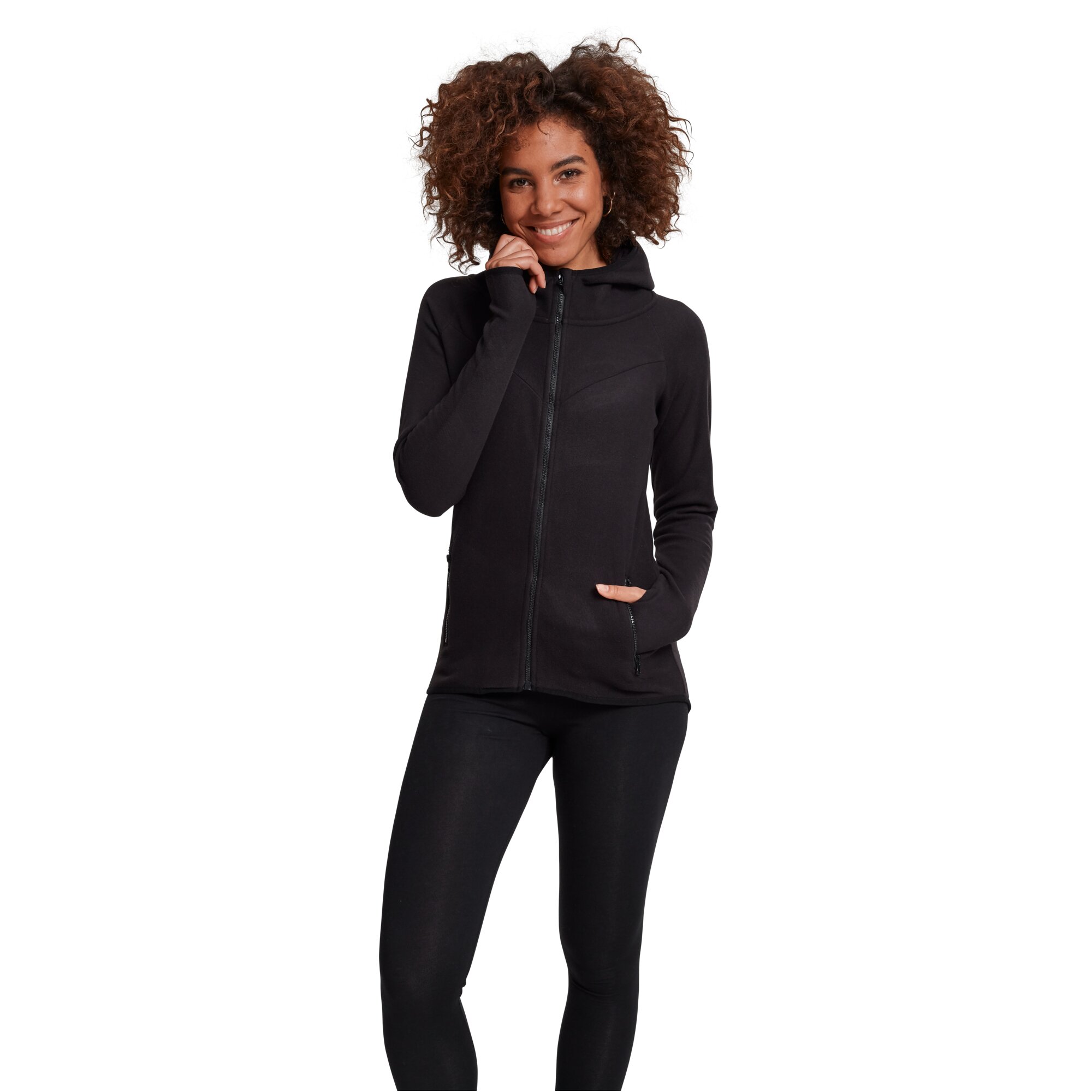 Urban Classics Ladies - Polar Fleece Zip Hoody noir