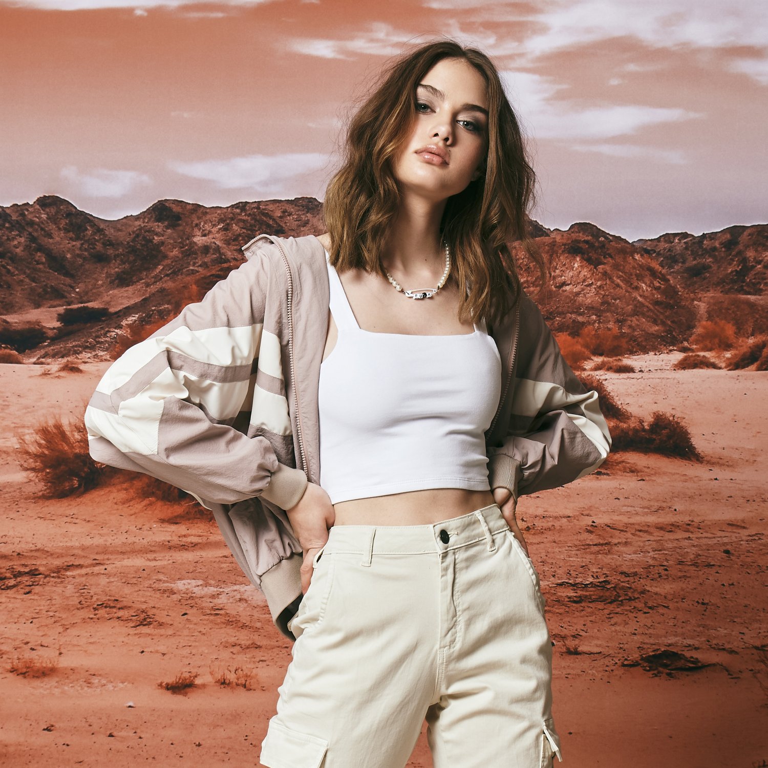 Urban Classics Ladies - CRINKLE Batwing Track Jacket rose