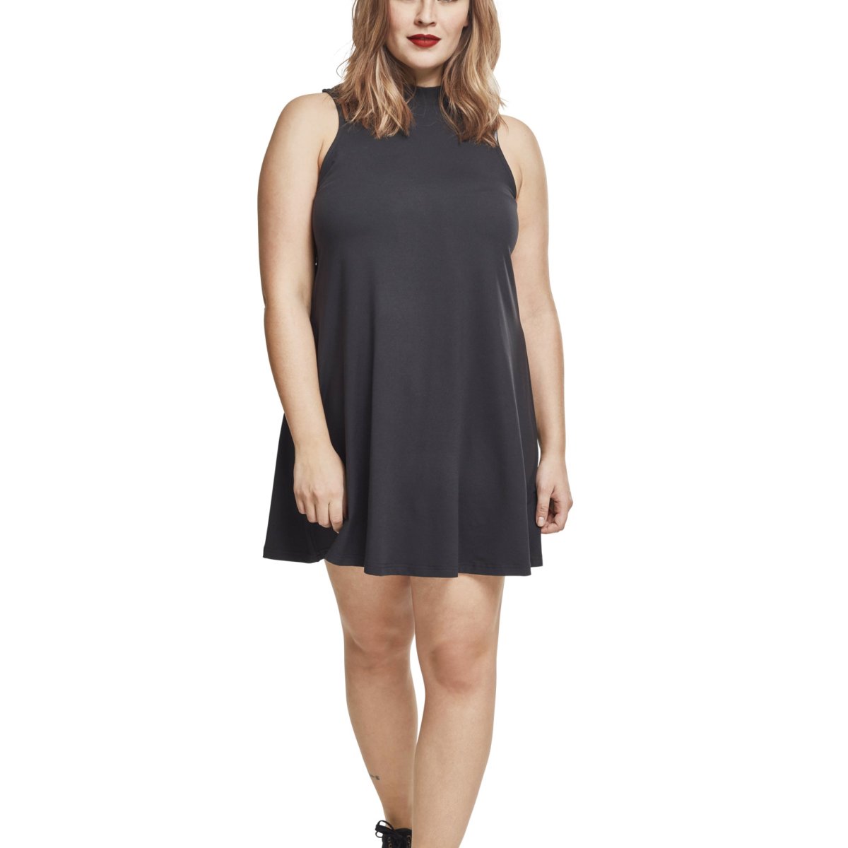 Urban Classics Ladies - A-LINE Stehkragen Sommer Mini Kleid