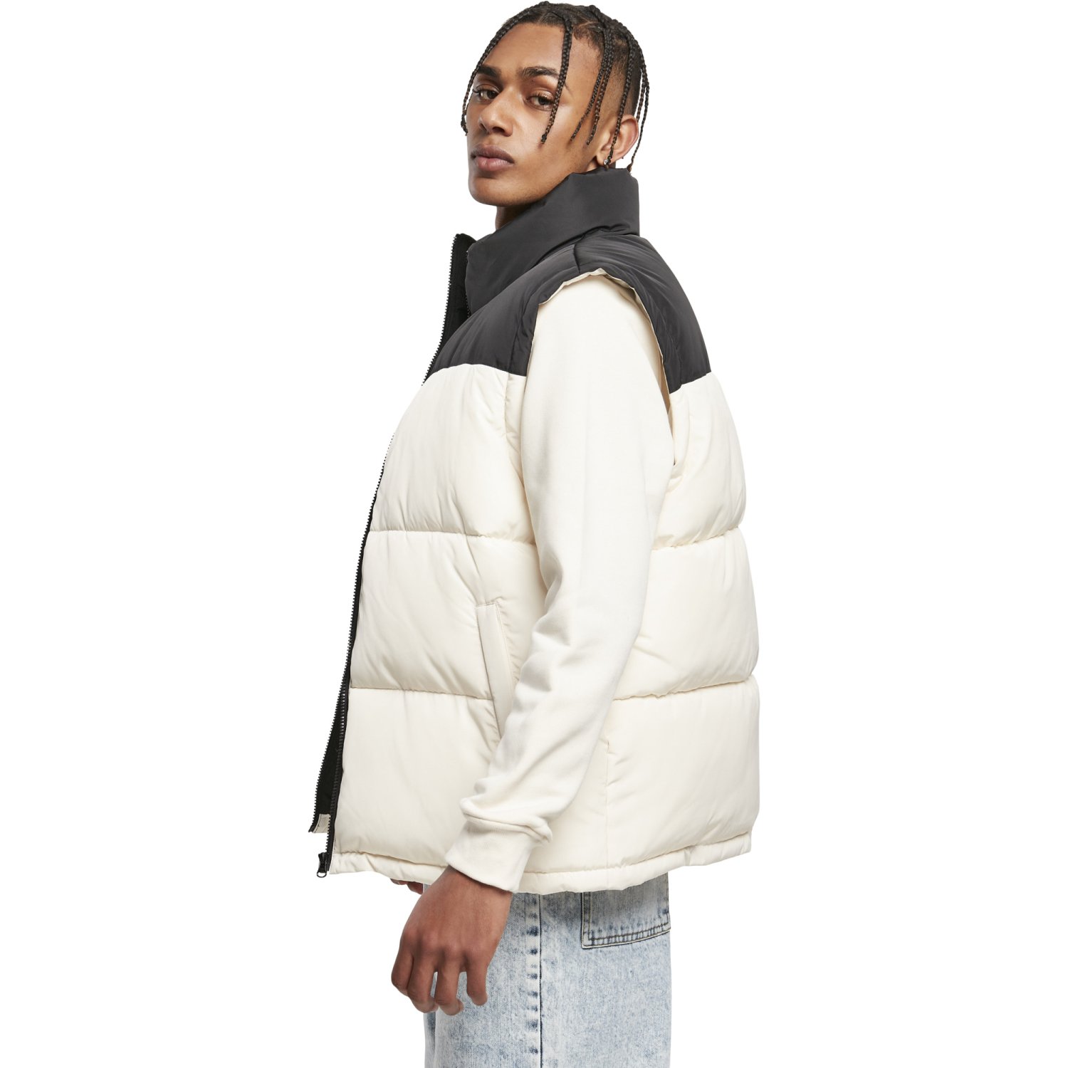 Urban Classics - Block Puffer Vest black / sand