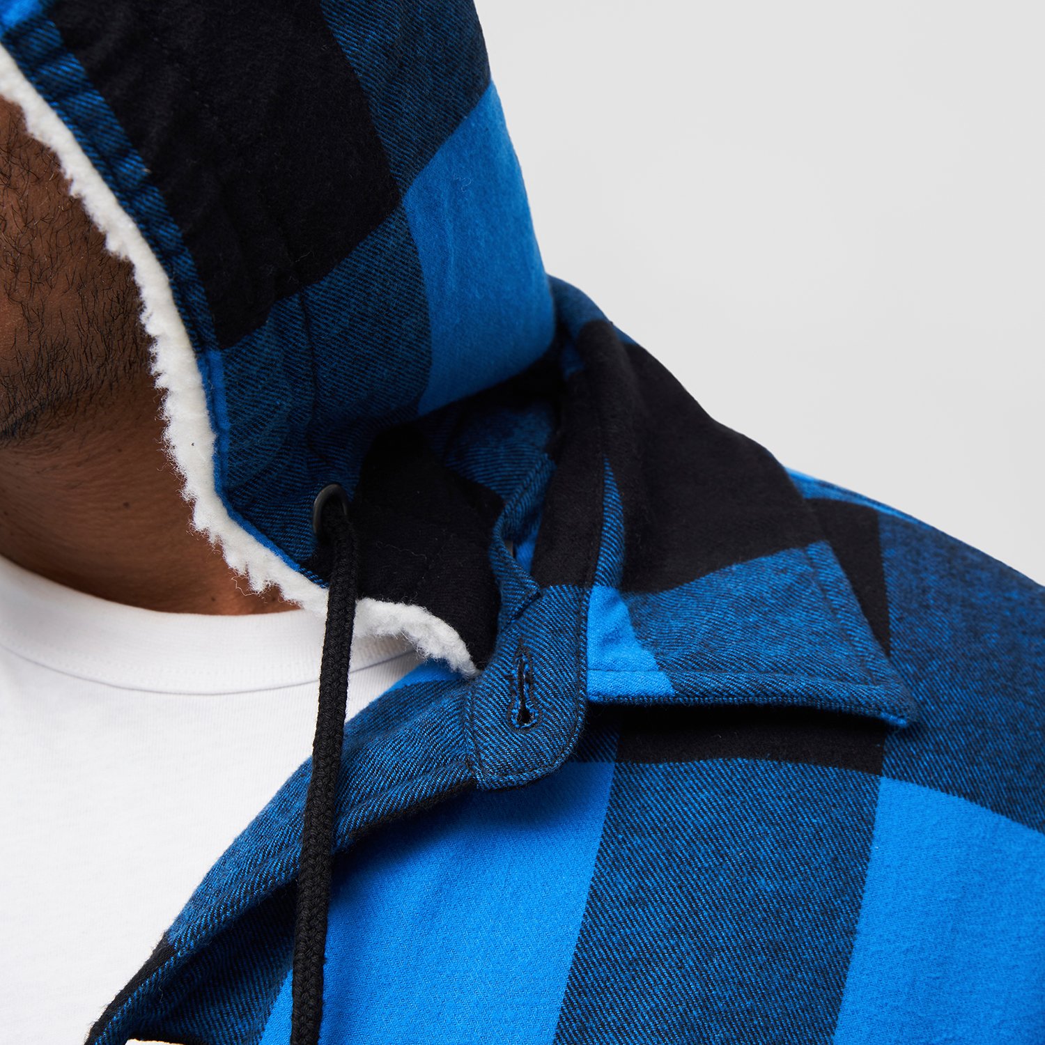 Brandit - Hooded Lined Lumberjack Jacket black / royal