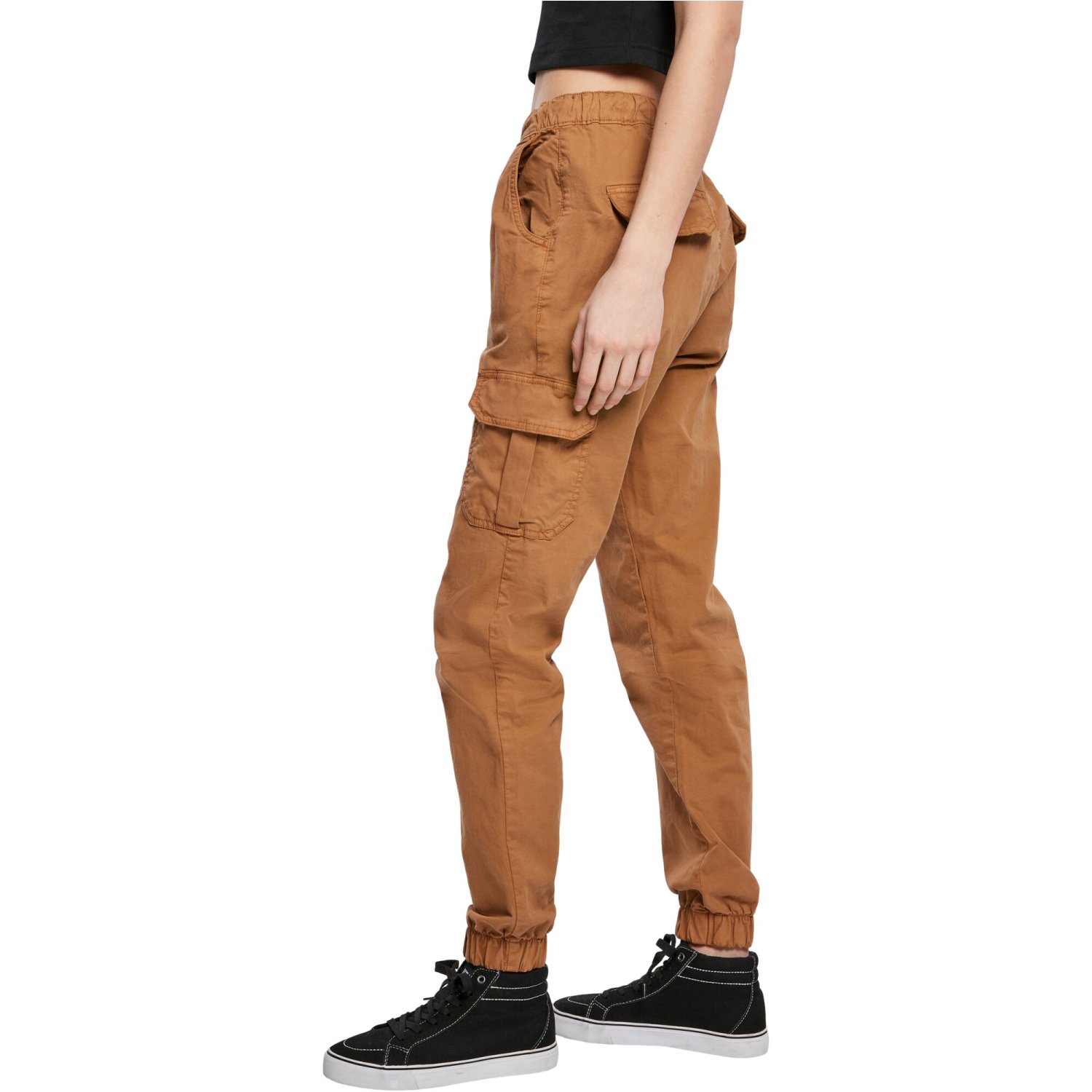 Urban Classics Ladies - High Waist Cargo Pants toffee