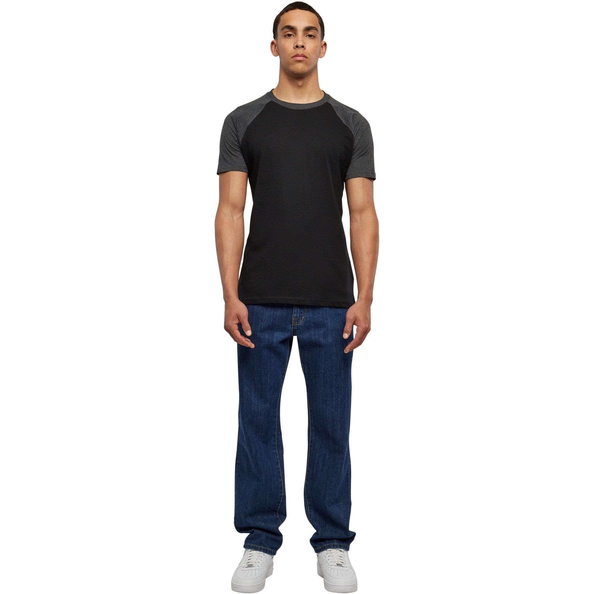 Urban Classics - RAGLAN Contrast T-Shirt noir / charcoal
