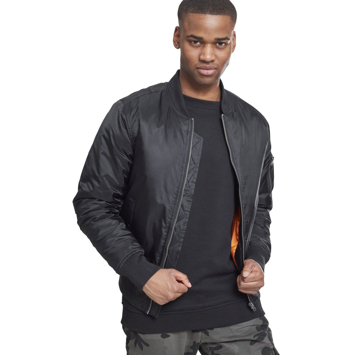 Urban Classics - SHINY BOMBER Jacket black