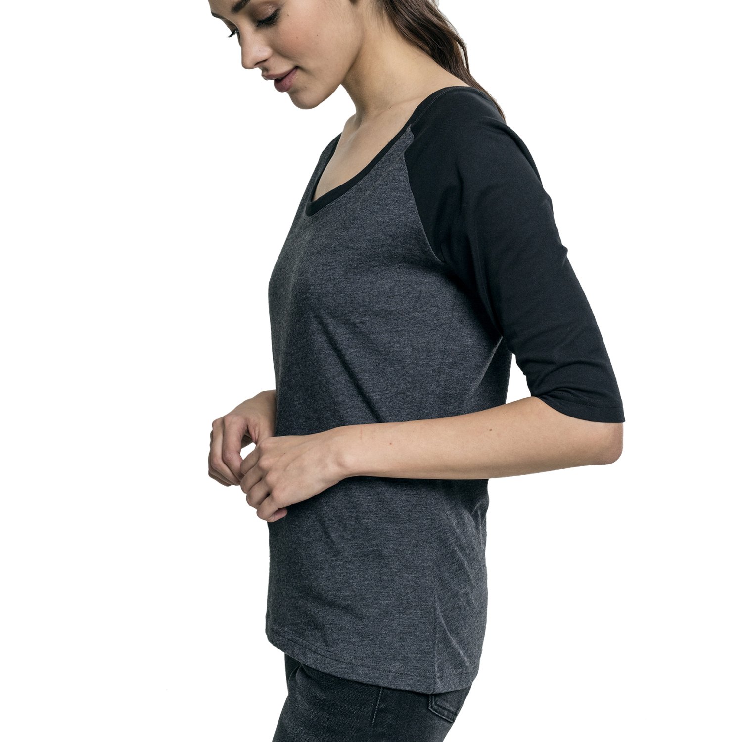 Urban Classics Ladies - 3/4 RAGLAN Longsleeve charcoal