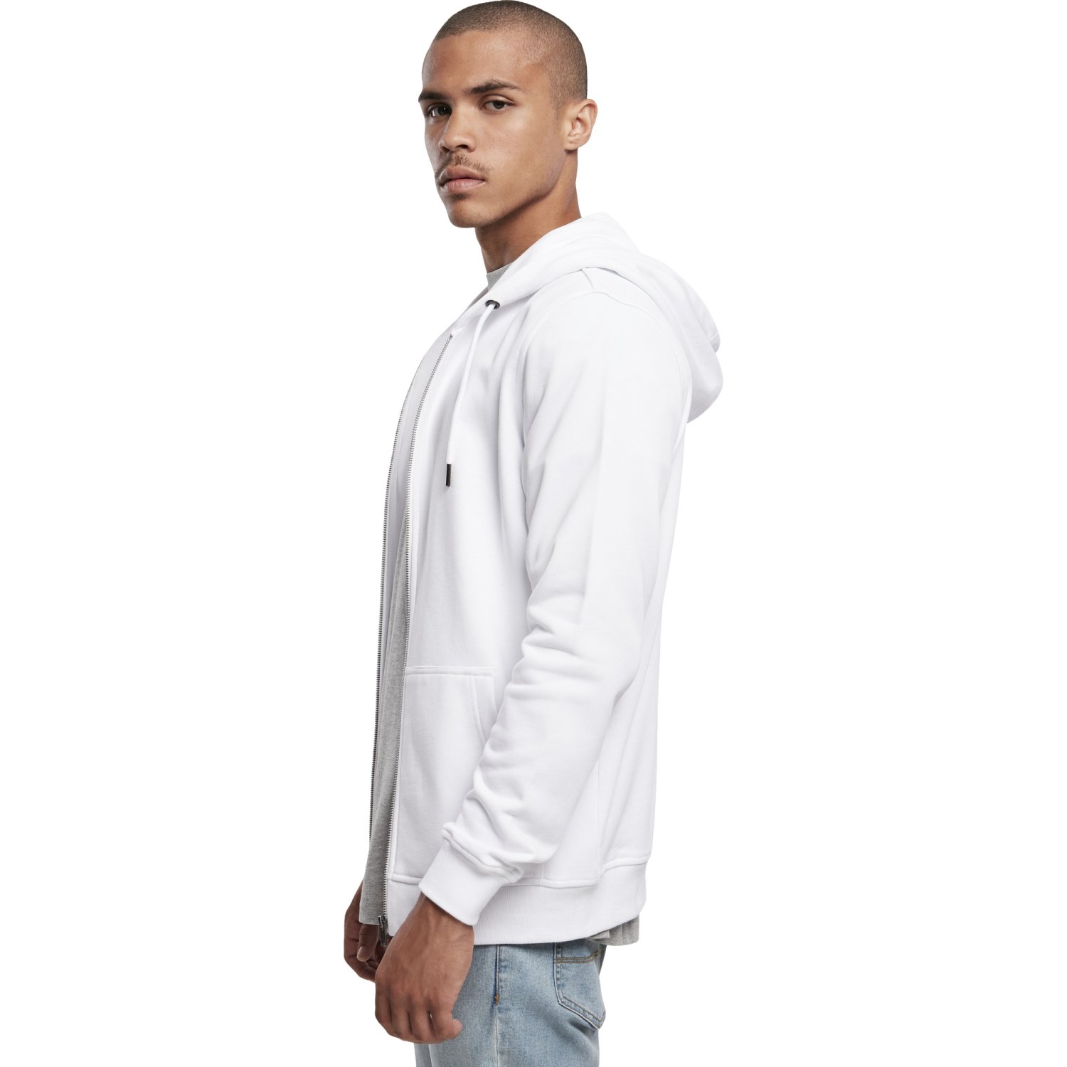 Urban Classics - Basic Terry Zip Hoody white
