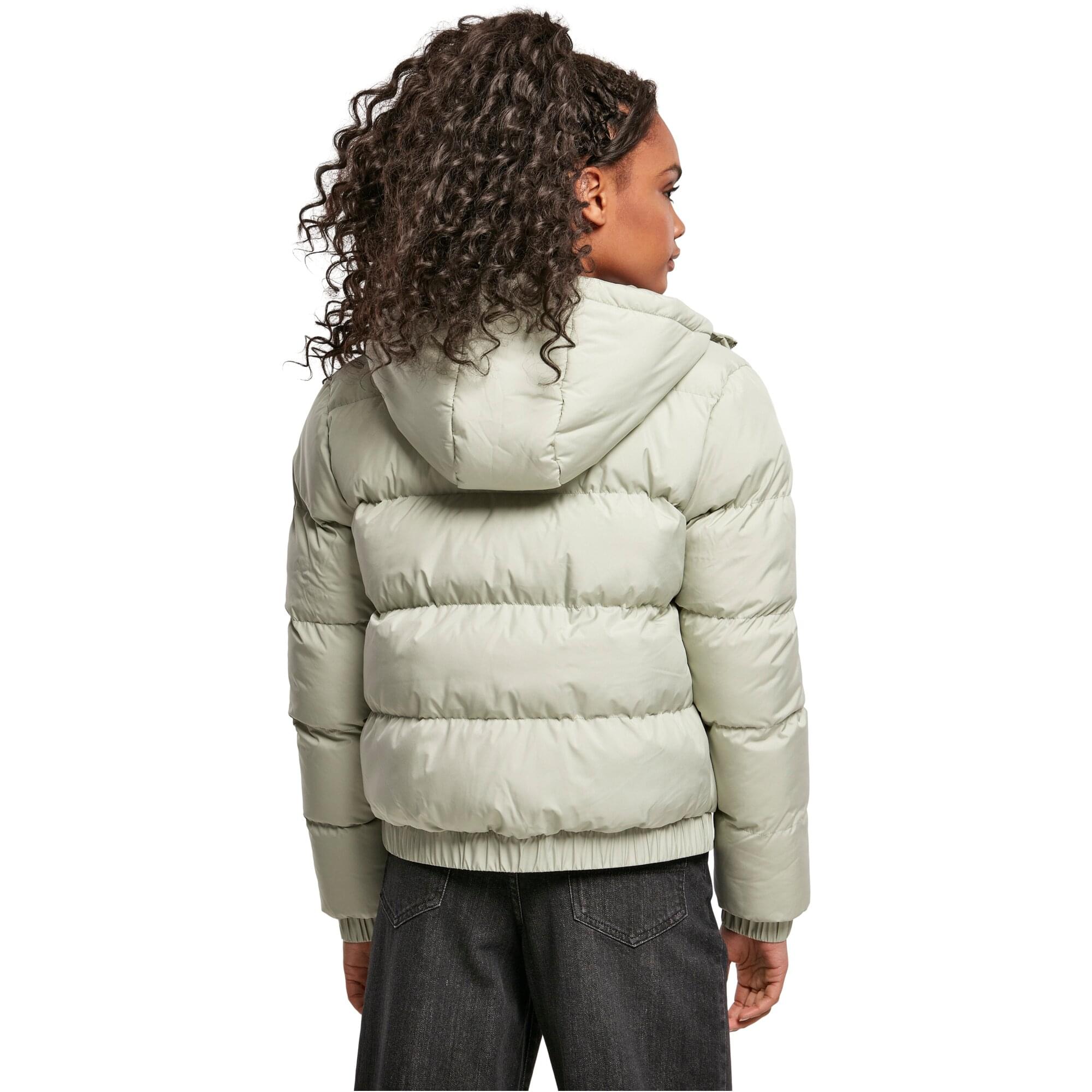 Urban Classics Femme - Hooded Puffer Veste d'hiver salvia