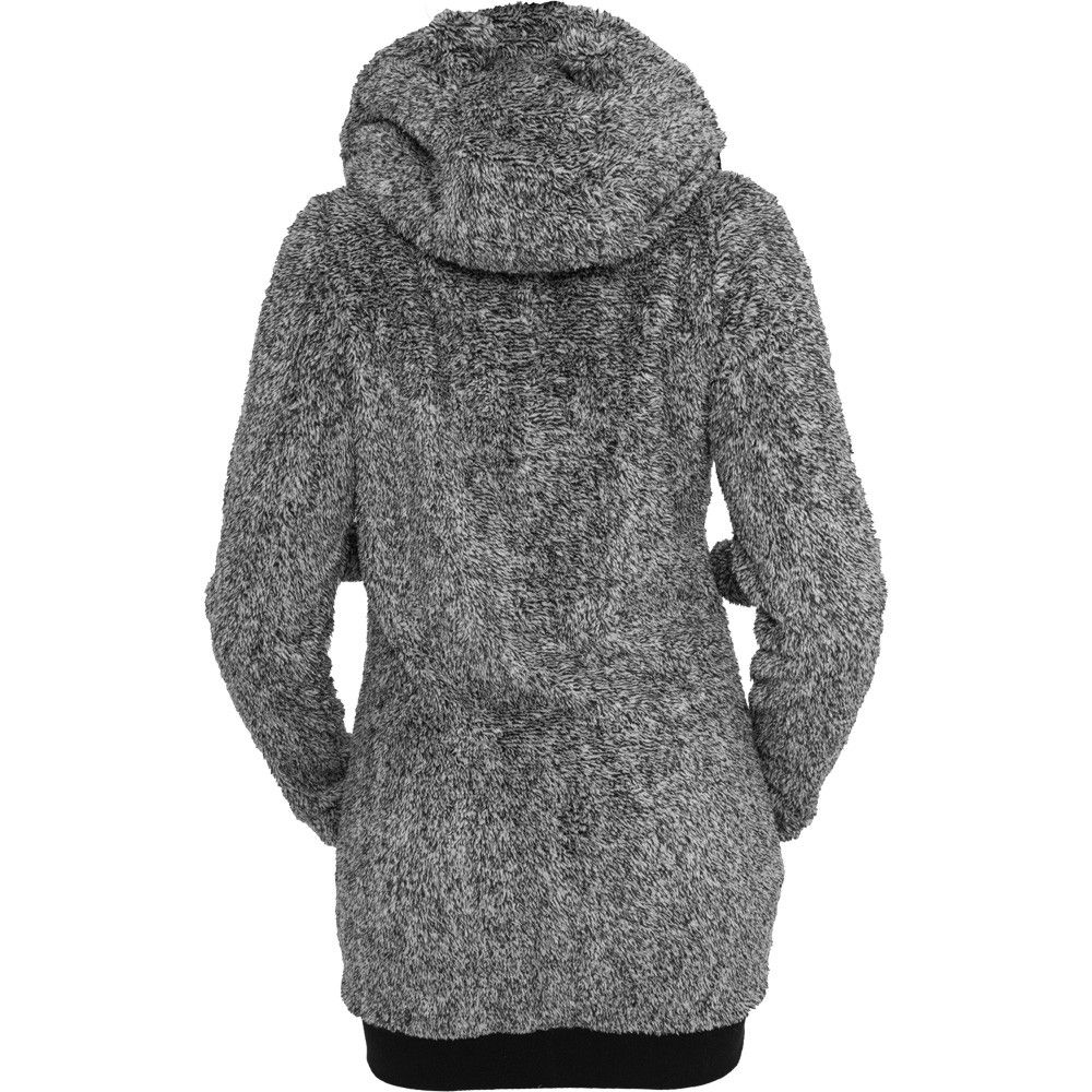 Urban Classics Ladies - MELANGE TEDDY Long Zip Hoody schwarz