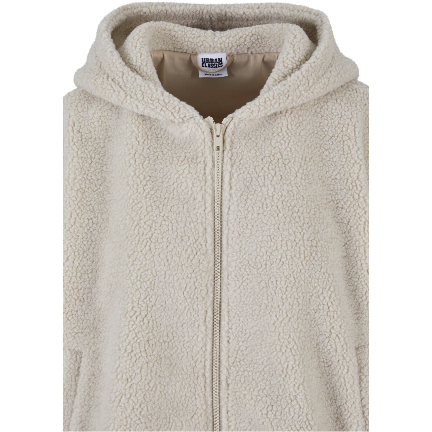 Urban Classics Ladies Oversized Sherpa Zip Hoody sand
