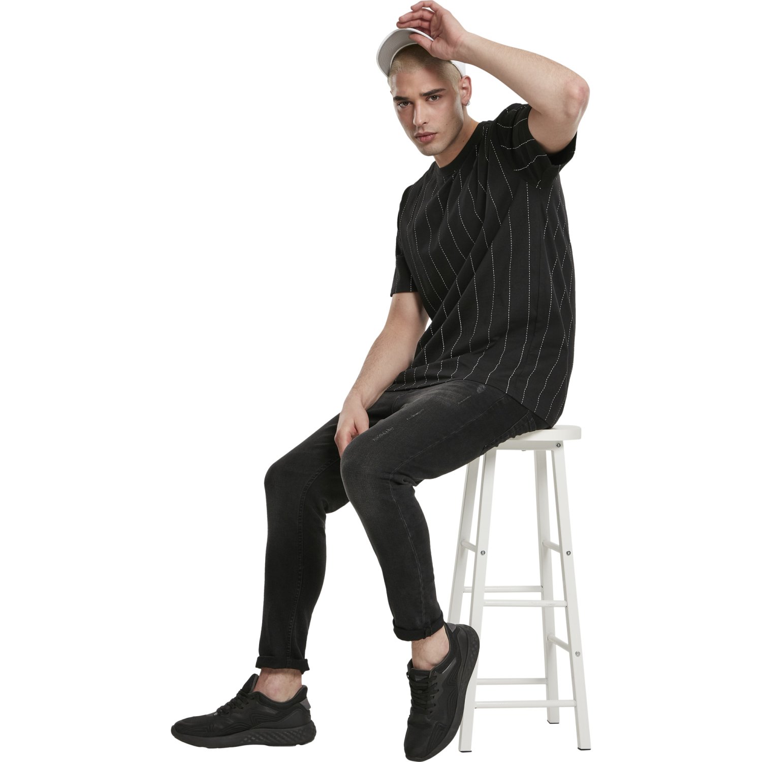 Urban Classics - Oversized Pinstripe Shirt schwarz