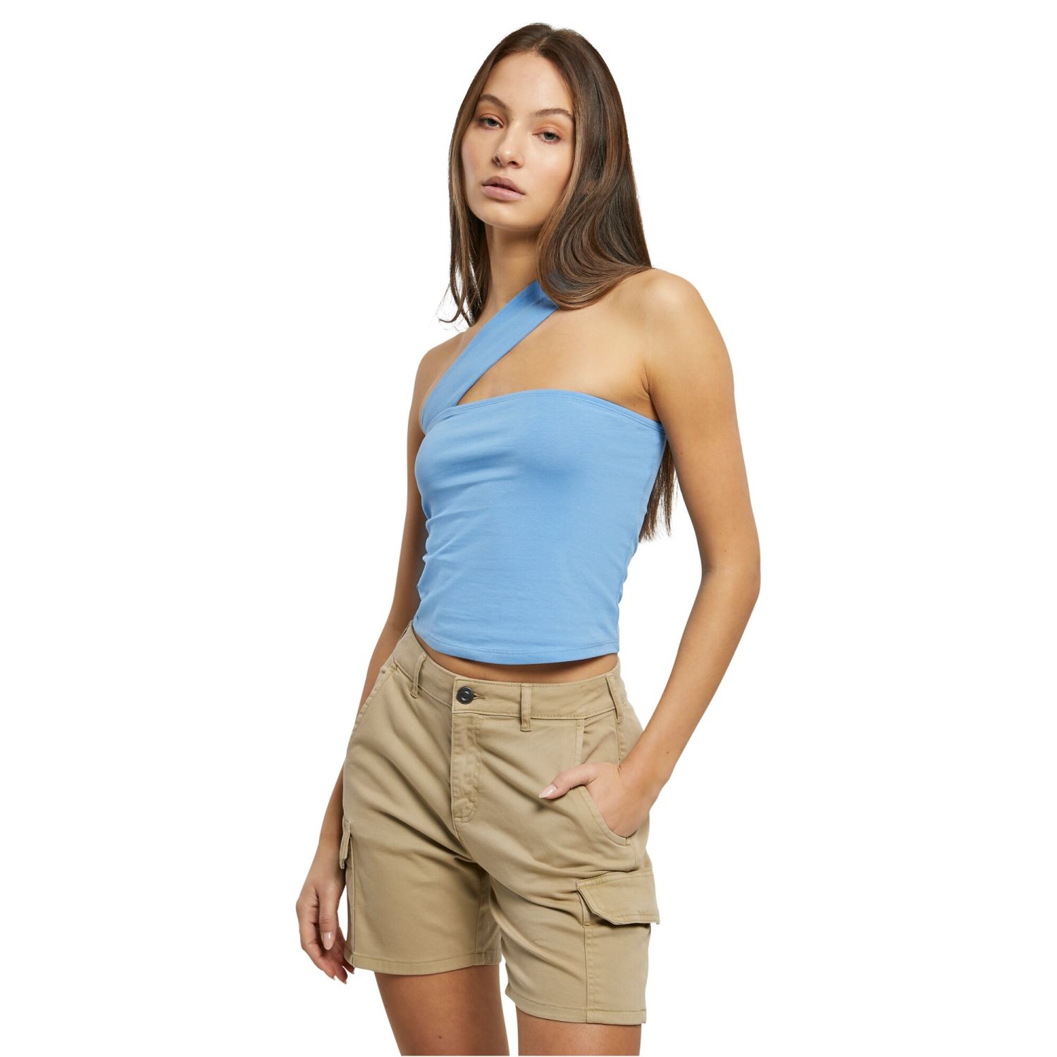 Urban Classics Ladies - One Strap Tank Top sky blue