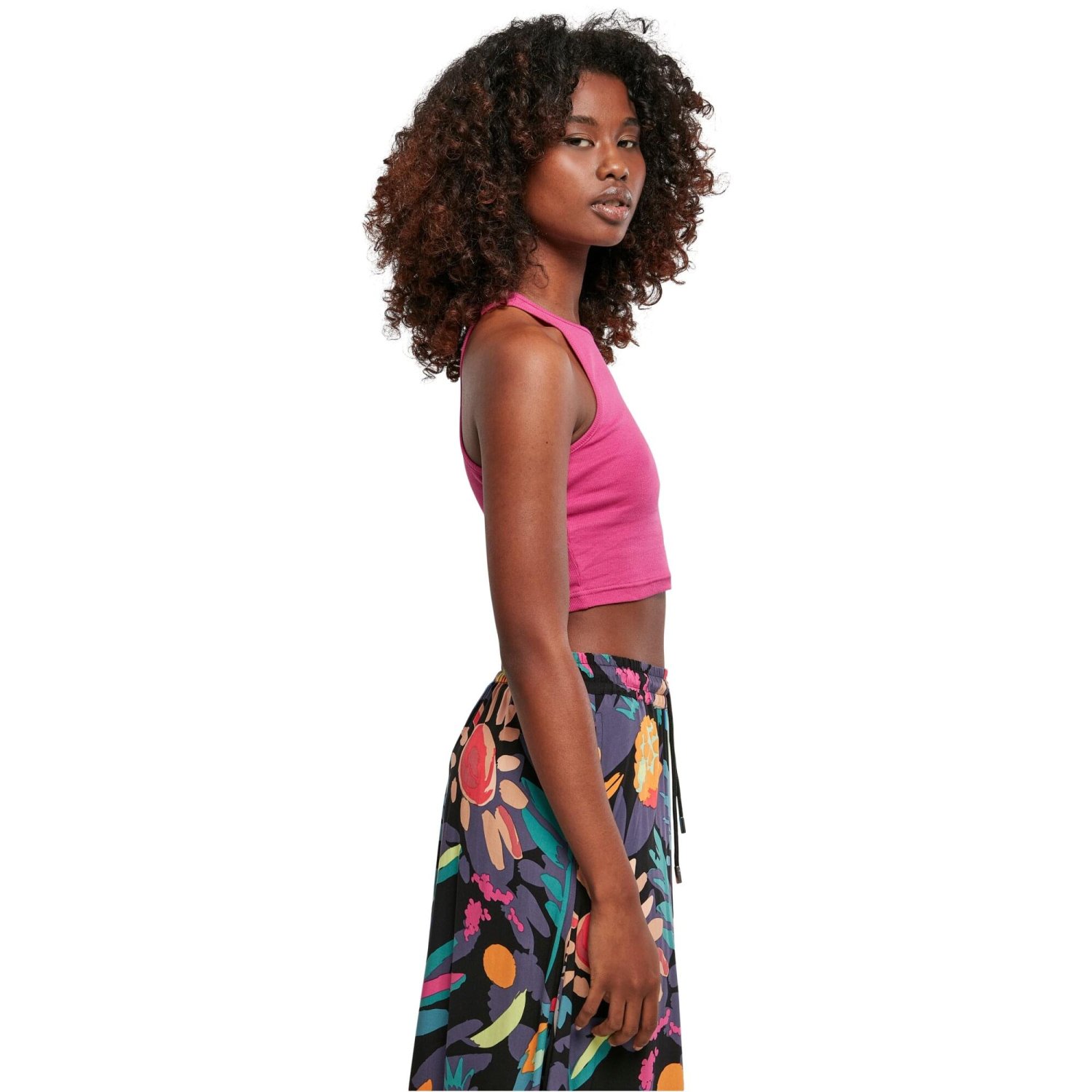 Urban Classics Ladies - Cropped Rib Tank Top pink