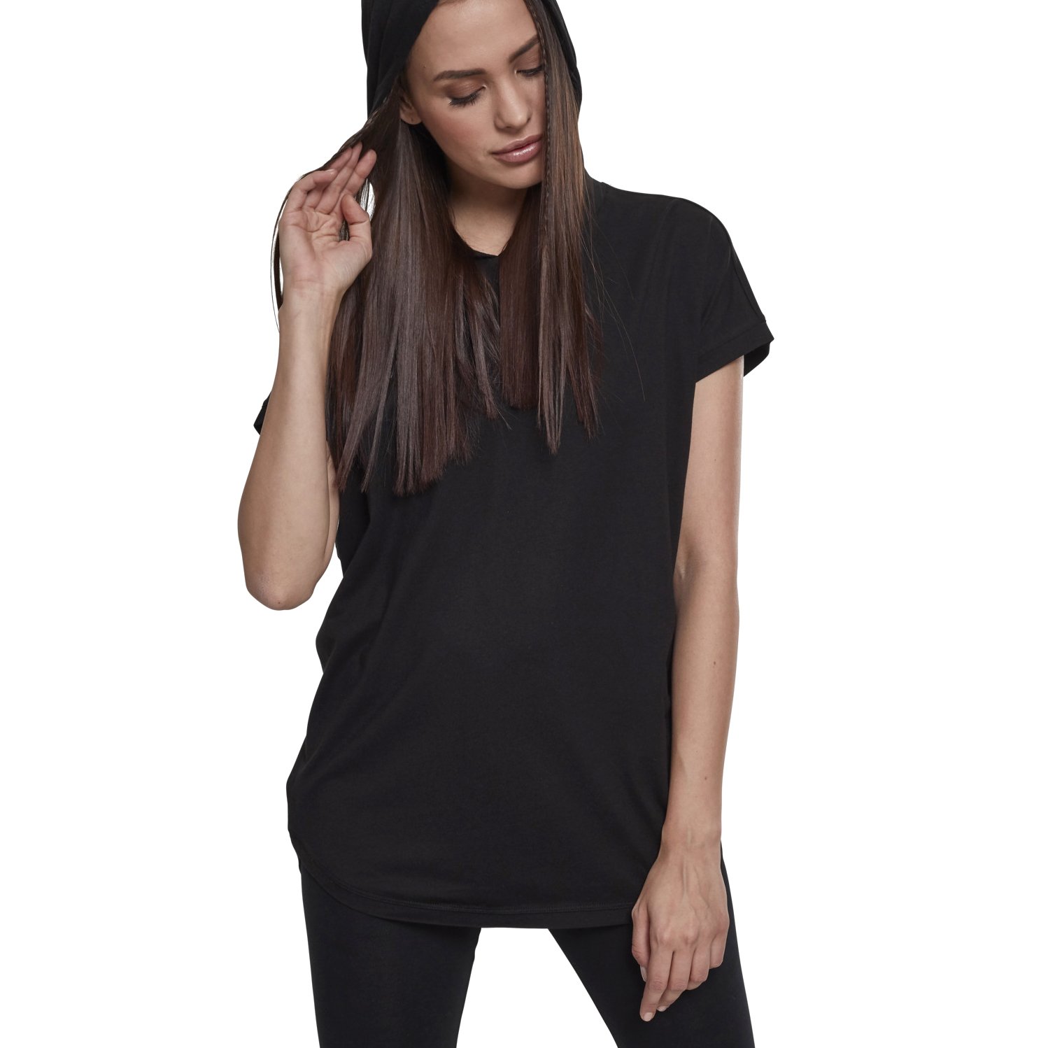Urban Classics Ladies - Sleeveless Jersey Hoody noir