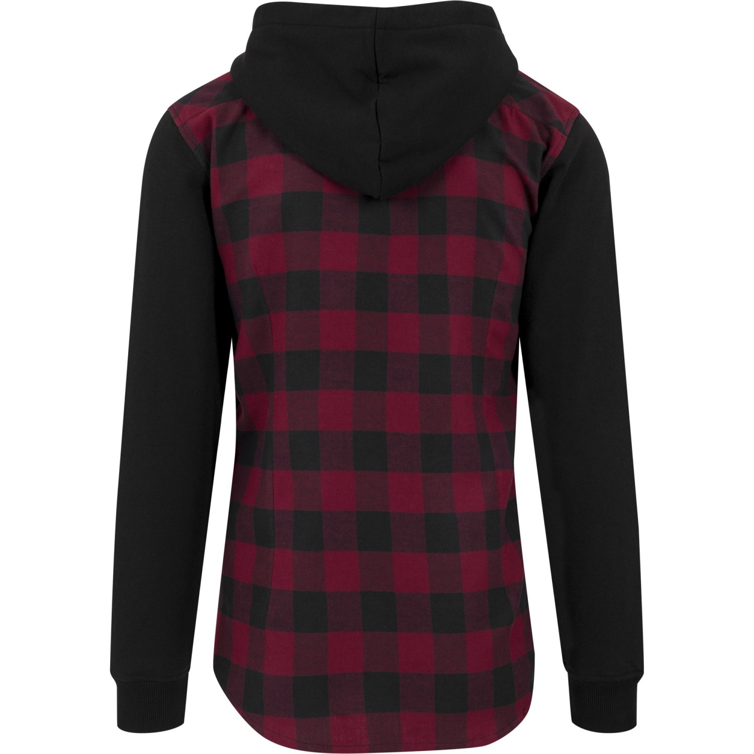 Urban Classics - HOODED Flanell Chemise noir / burgundy