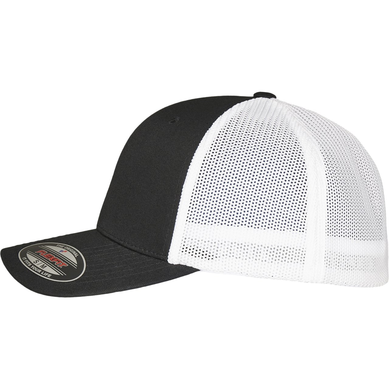 Flexfit Recycled Mesh Trucker Stretch Cap - noir / blanc