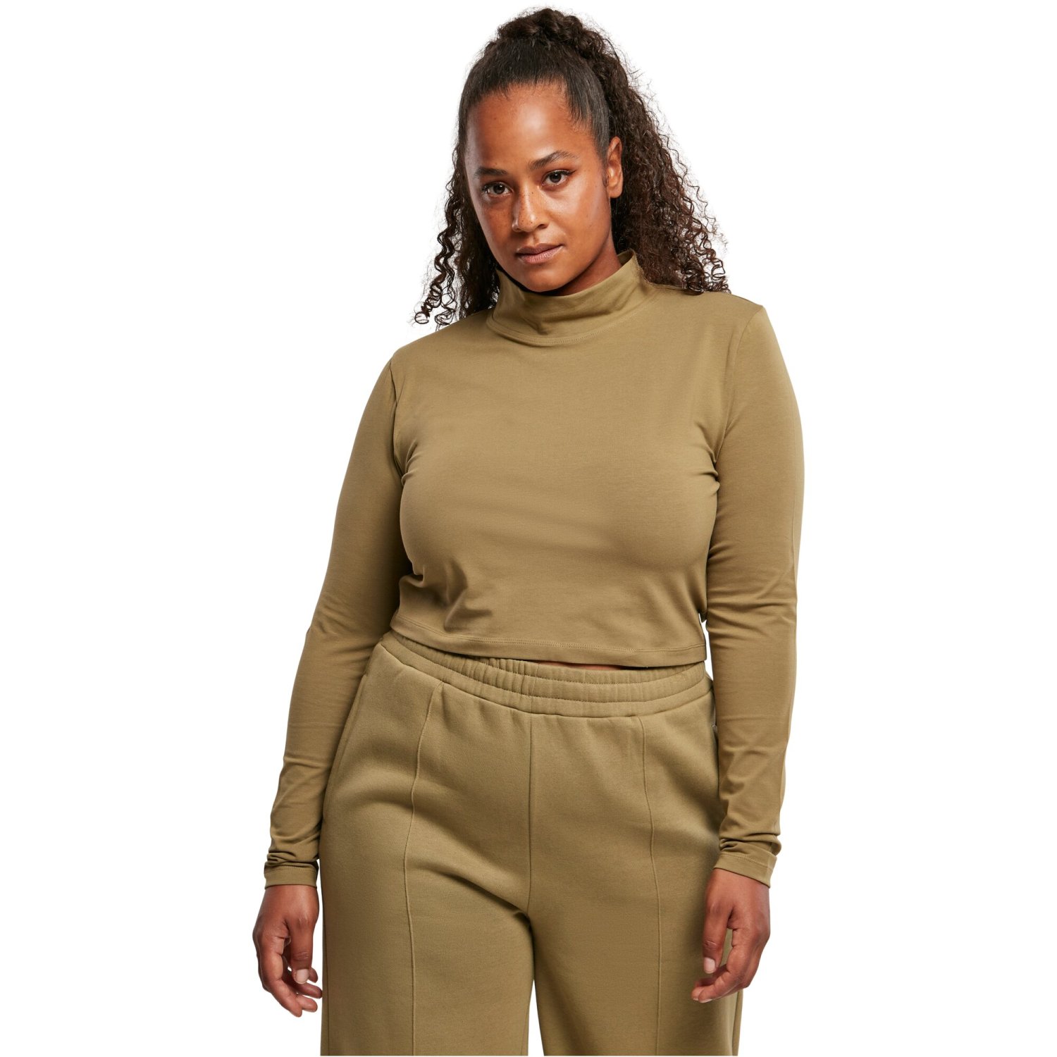 Urban Classics Ladies - Organic Crop Turtleneck Longsleeve