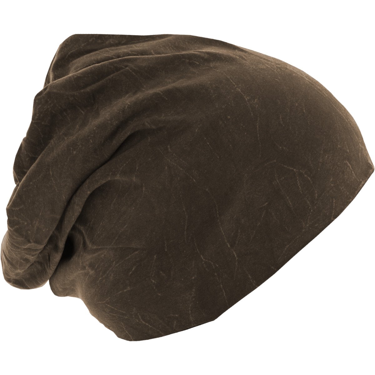 Urban Classics Stonewashed Jersey Beanie - chocolate