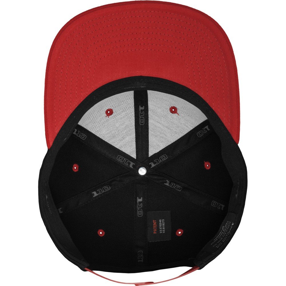 Flexfit 110 Fitted Snapback Casquette - noir / rouge