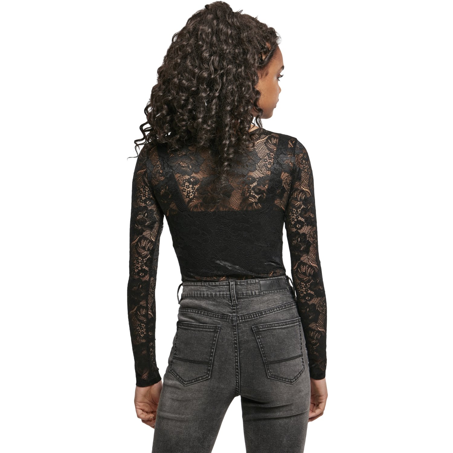 Urban Classics Ladies - LACES Longsleeve Body black