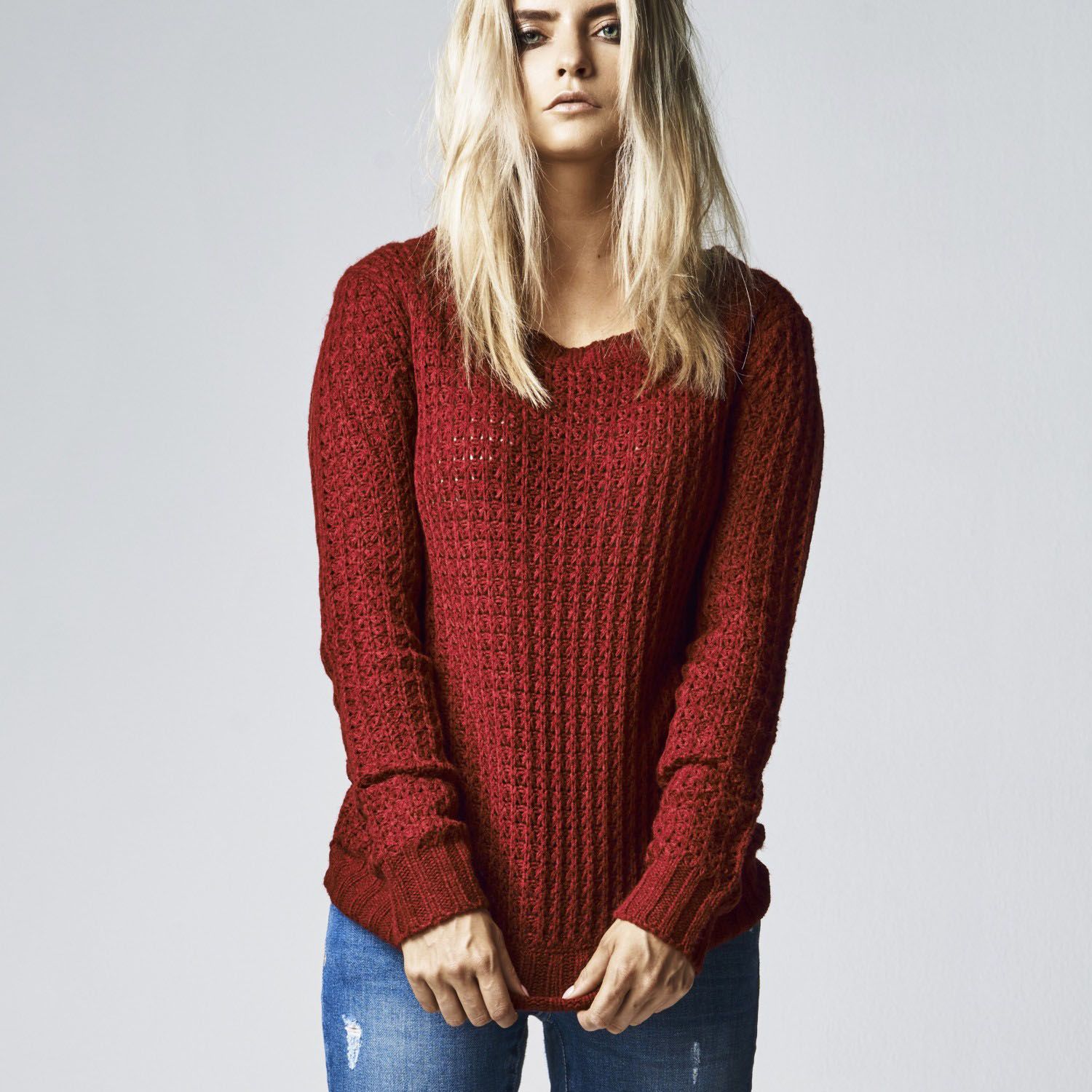 Urban Classics Ladies - LONG WIDENECK Strick Pullover