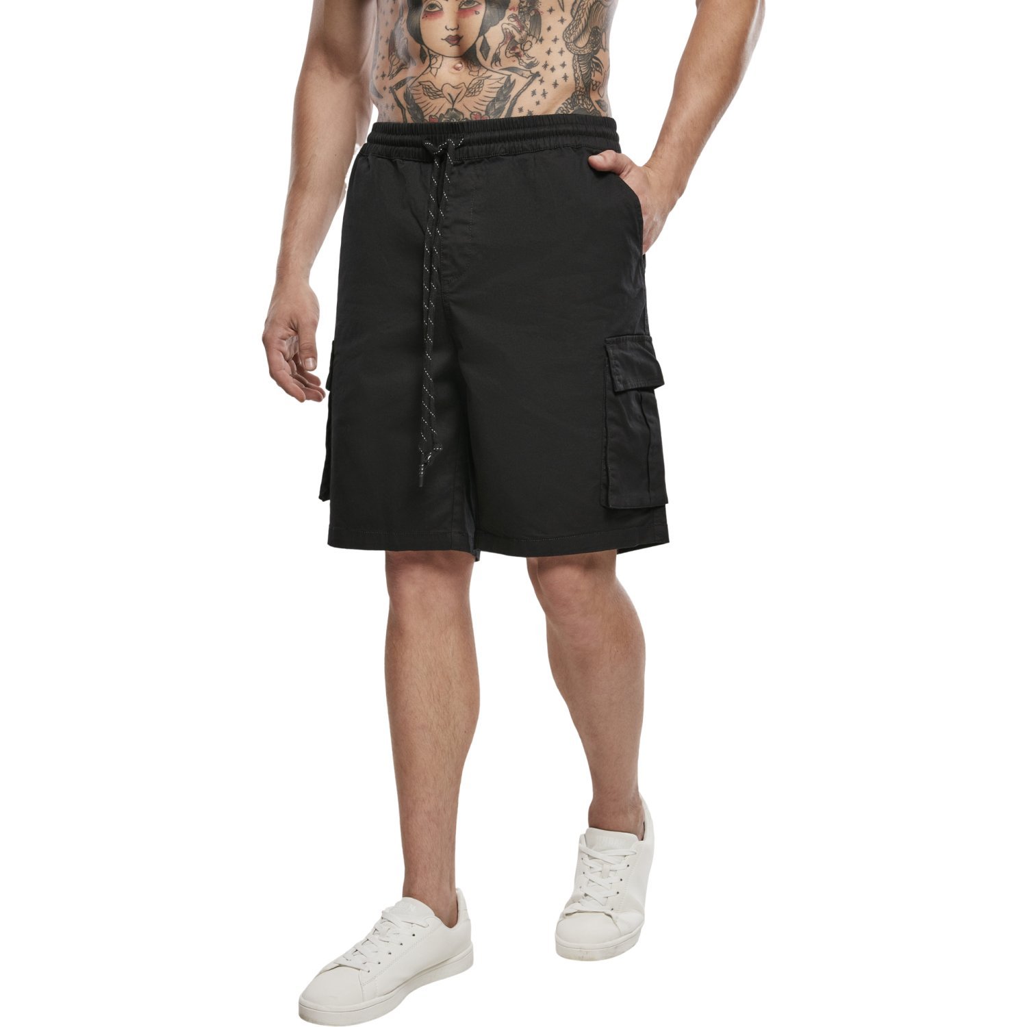 Urban Classics - Drawstring Cargo Stretch Shorts black