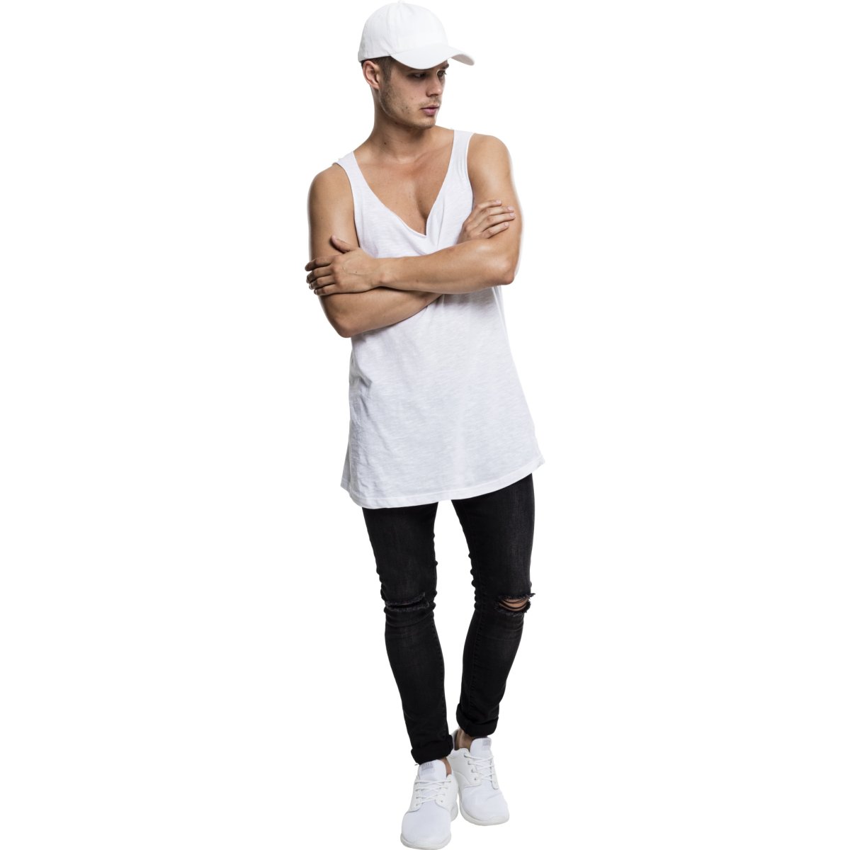 Urban Classics - LONG SHAPED Loose Tank Top white