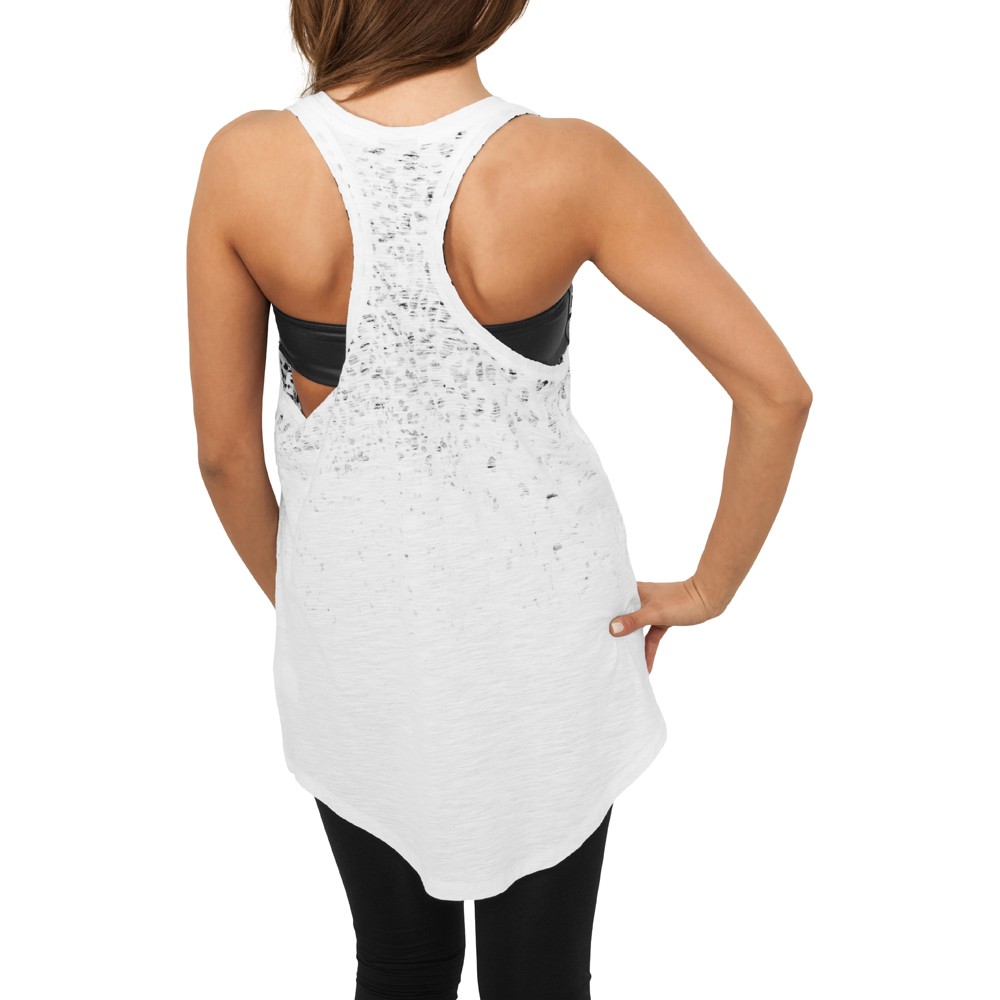 Urban Classics Femme - LONG LEO LOOSE Débardeur blanc