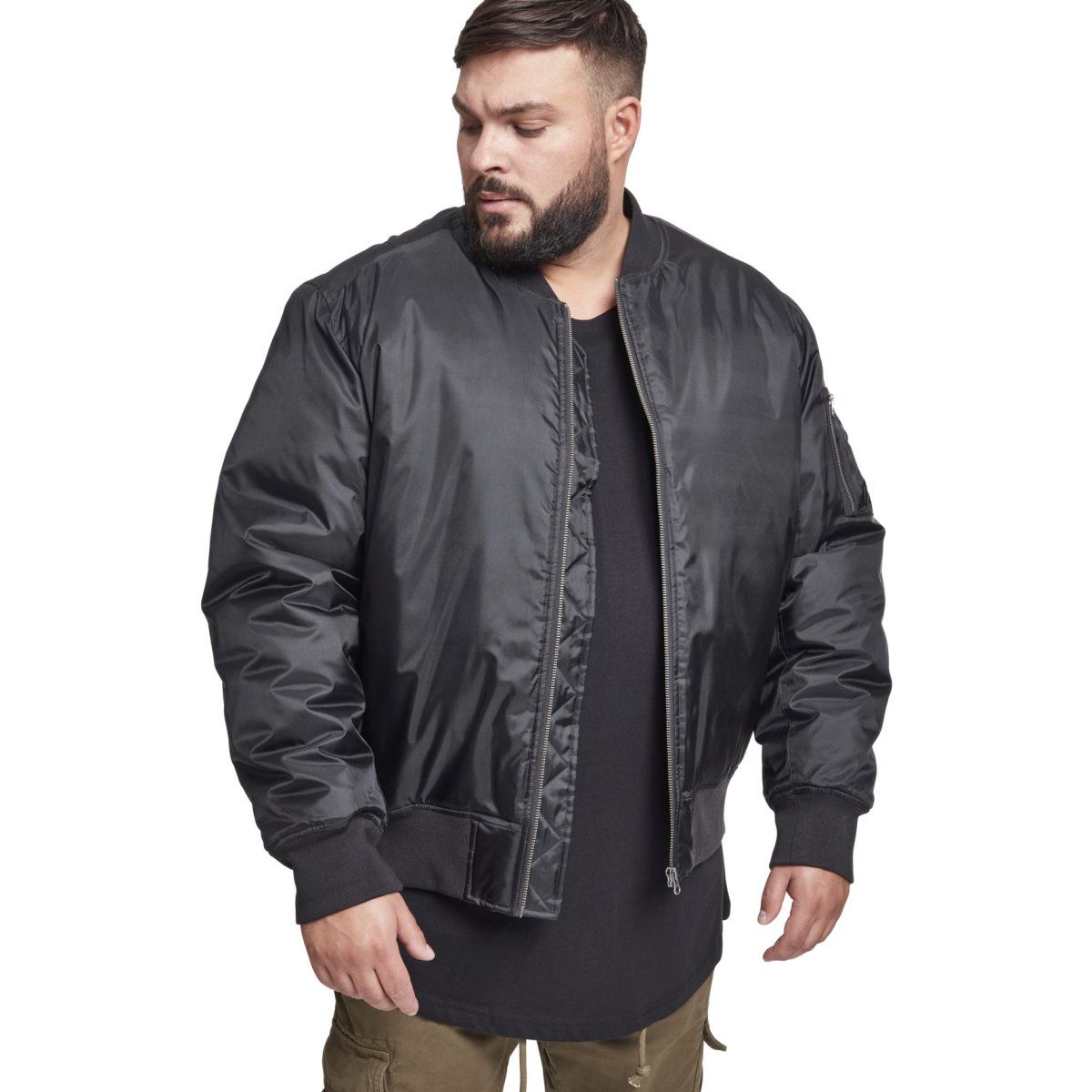 Urban Classics - SHINY BOMBER Jacket black