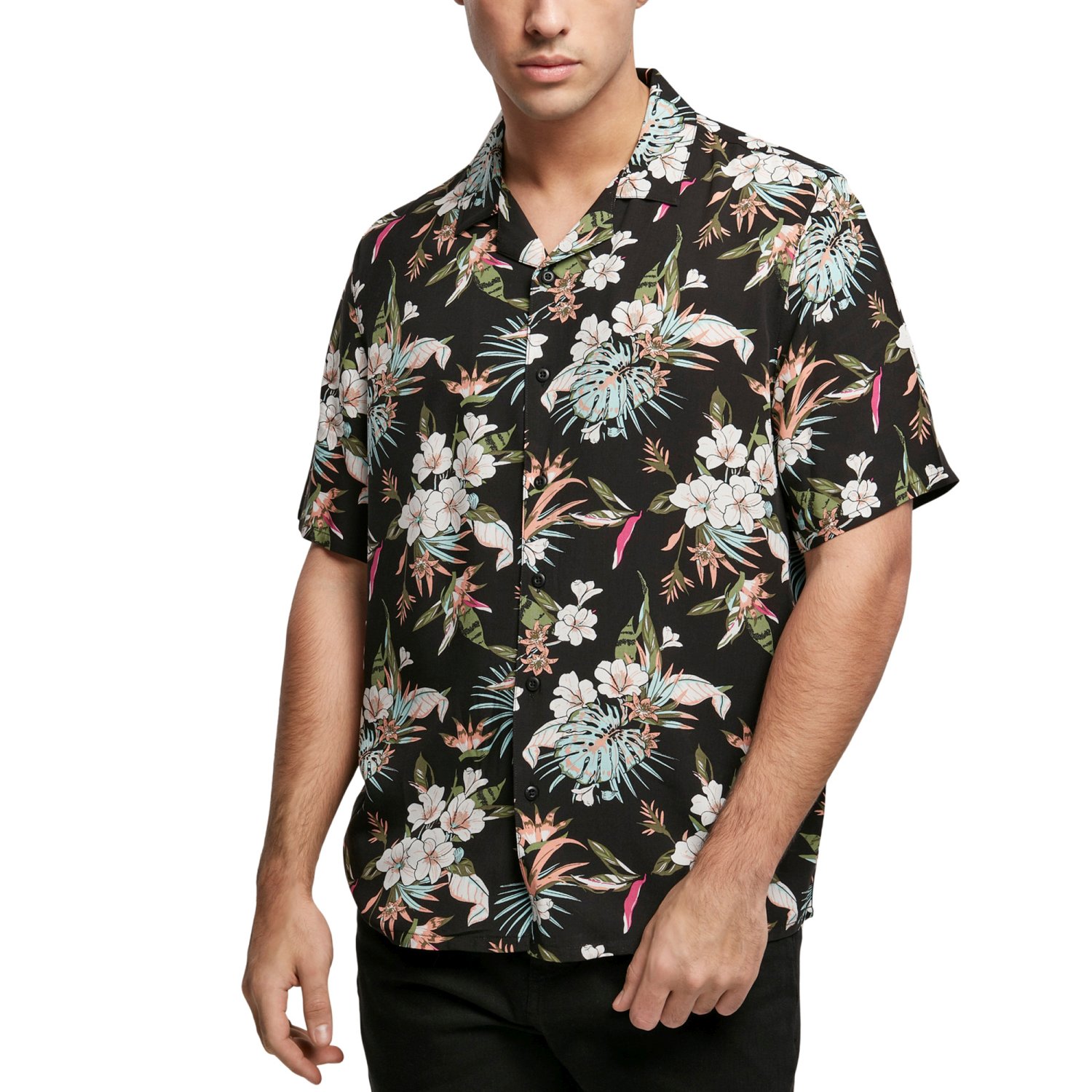 Urban Classics - Viscose Resort Shirt Hemd black tropical