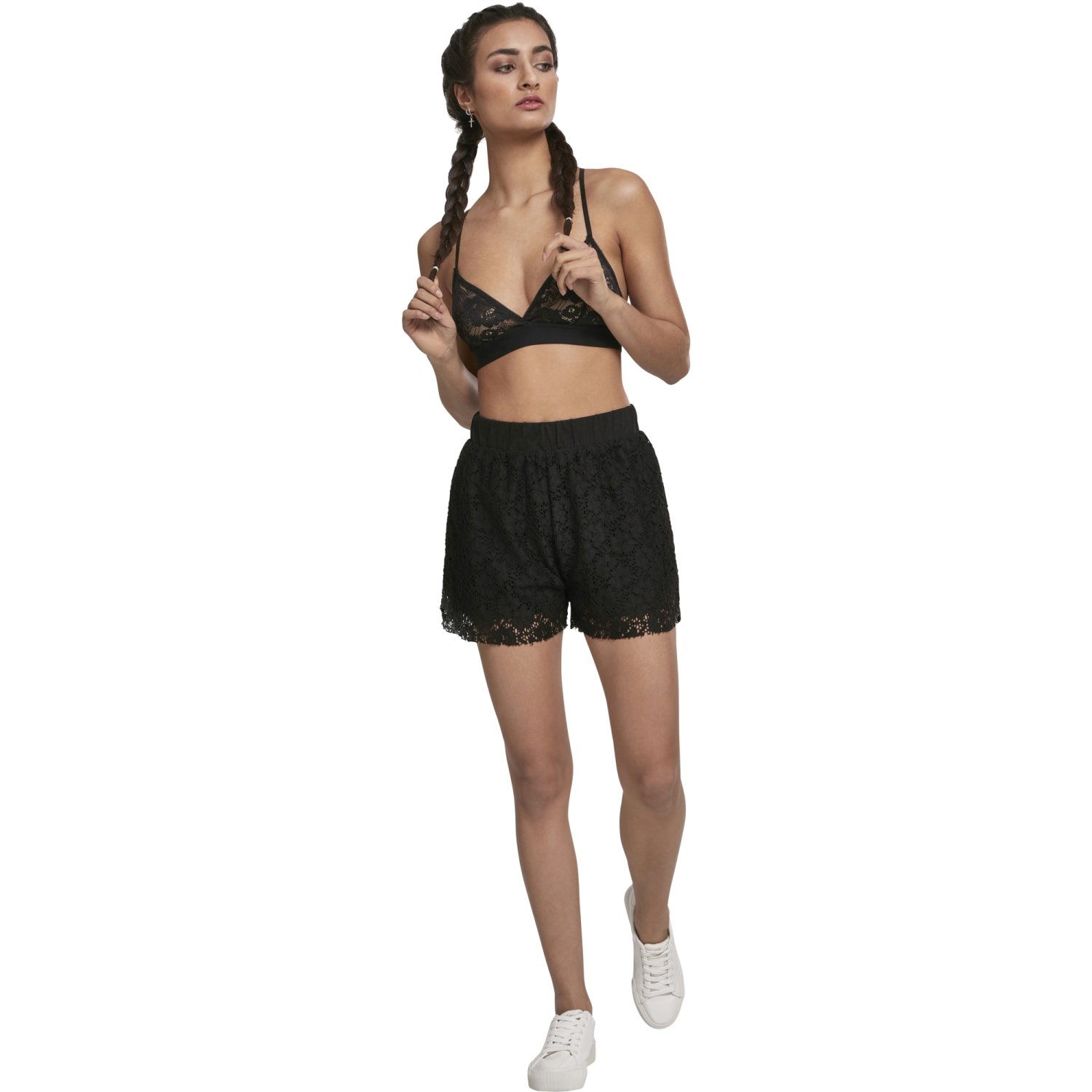 Urban Classics Ladies - LACES Shorts noir