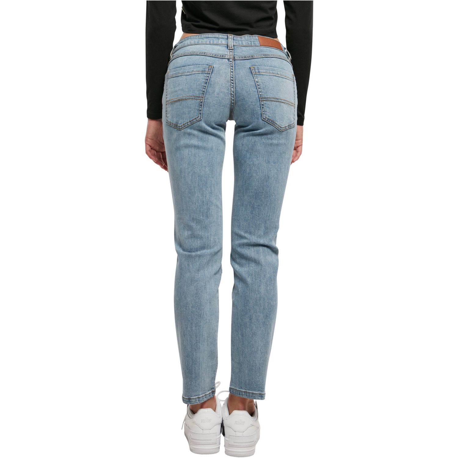 Urban Classics Ladies - Low Waist Straight Denim Jeans