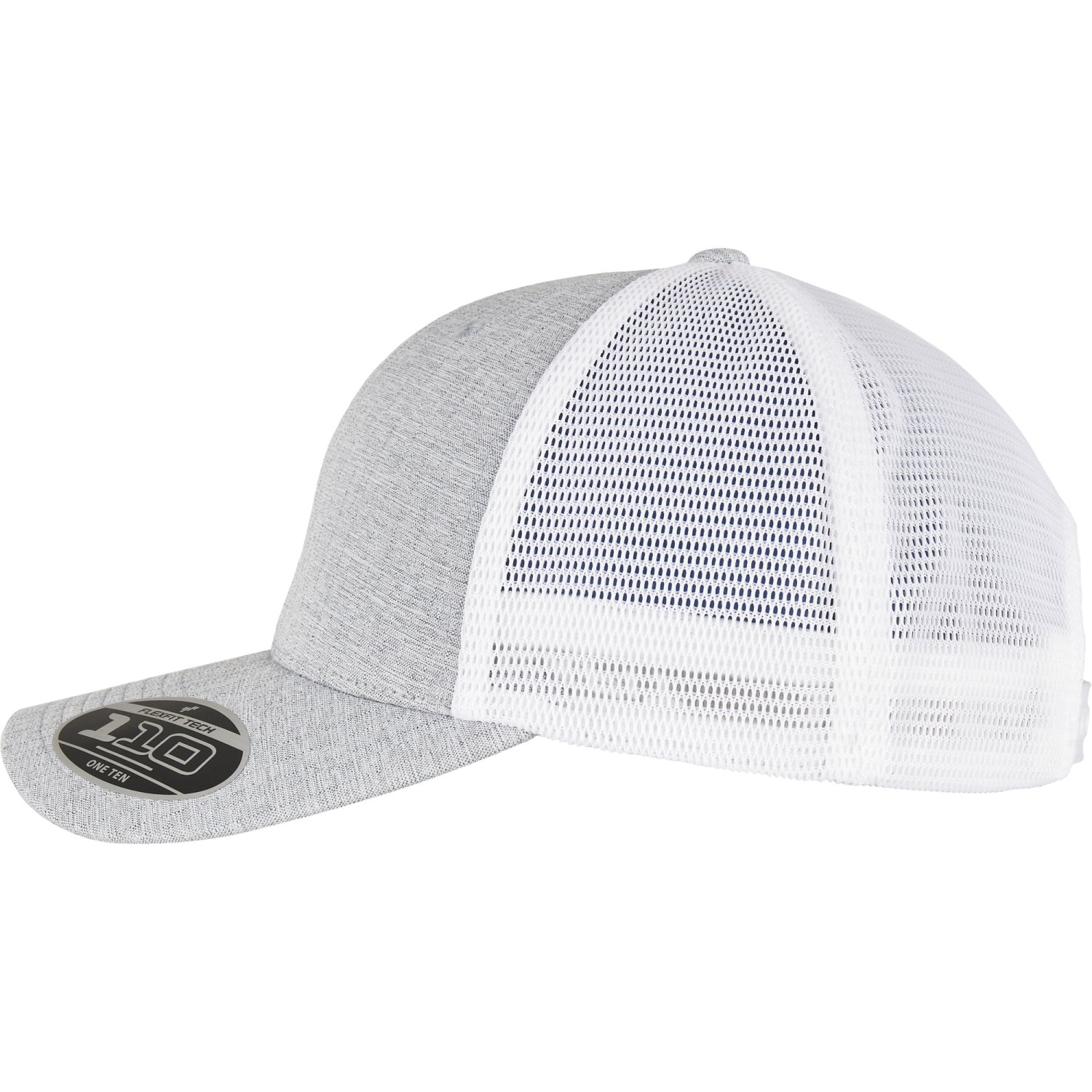 Flexfit 110 Trucker Mesh Snapback Cap - melange gris