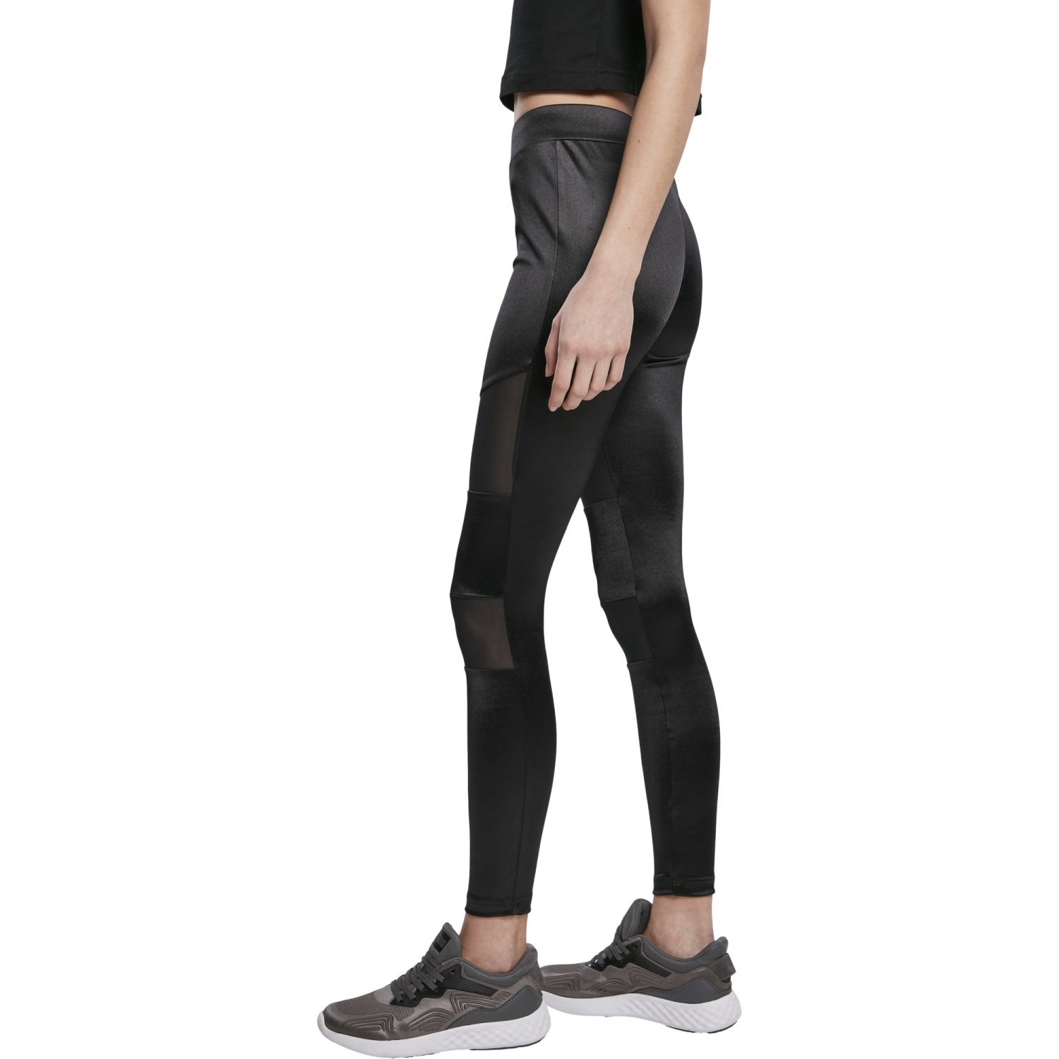 Urban Classics Ladies - Shiny TECH MESH Leggings schwarz
