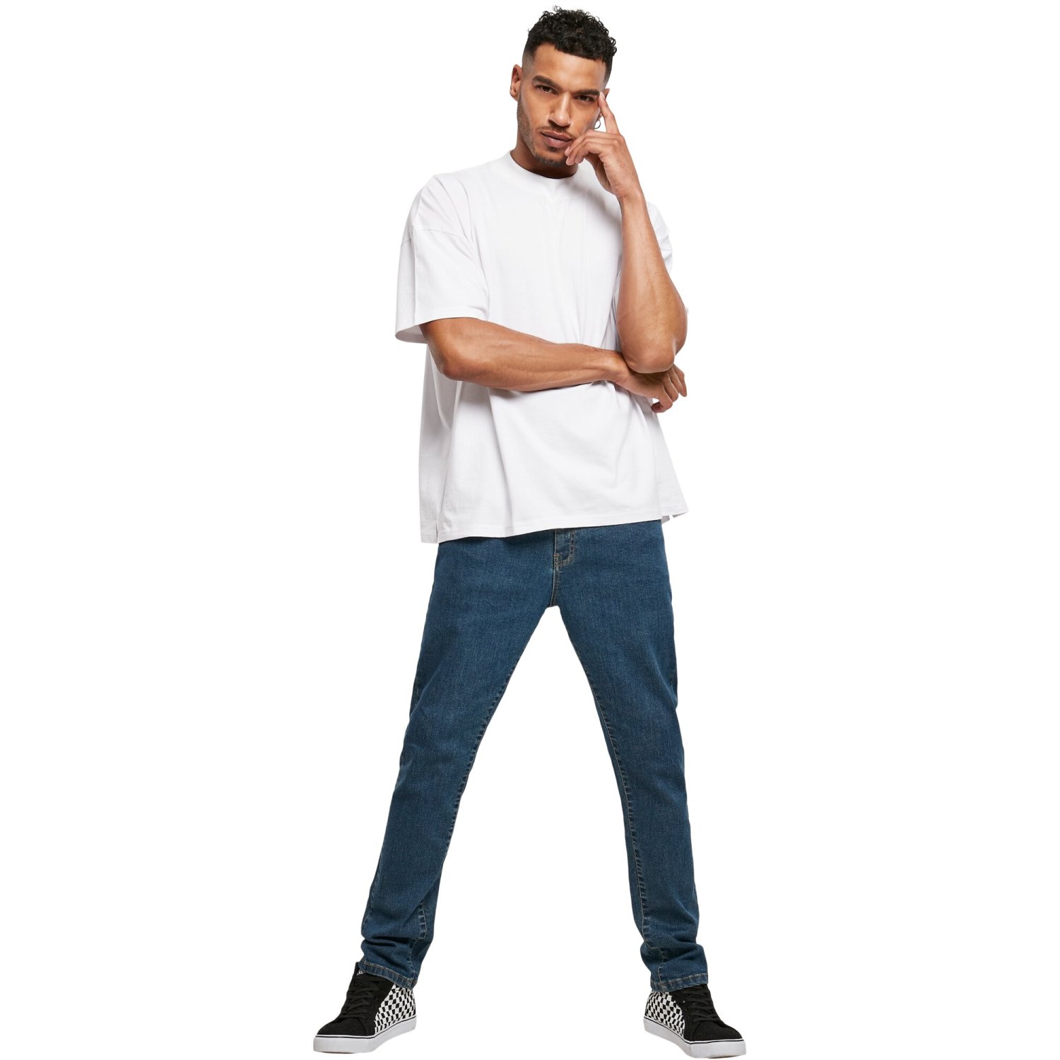 Urban Classics - Oversized Mock Neck Shirt blanc