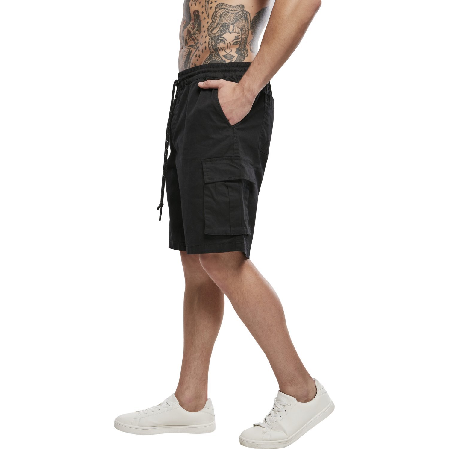 Urban Classics - Drawstring Cargo Stretch Shorts black