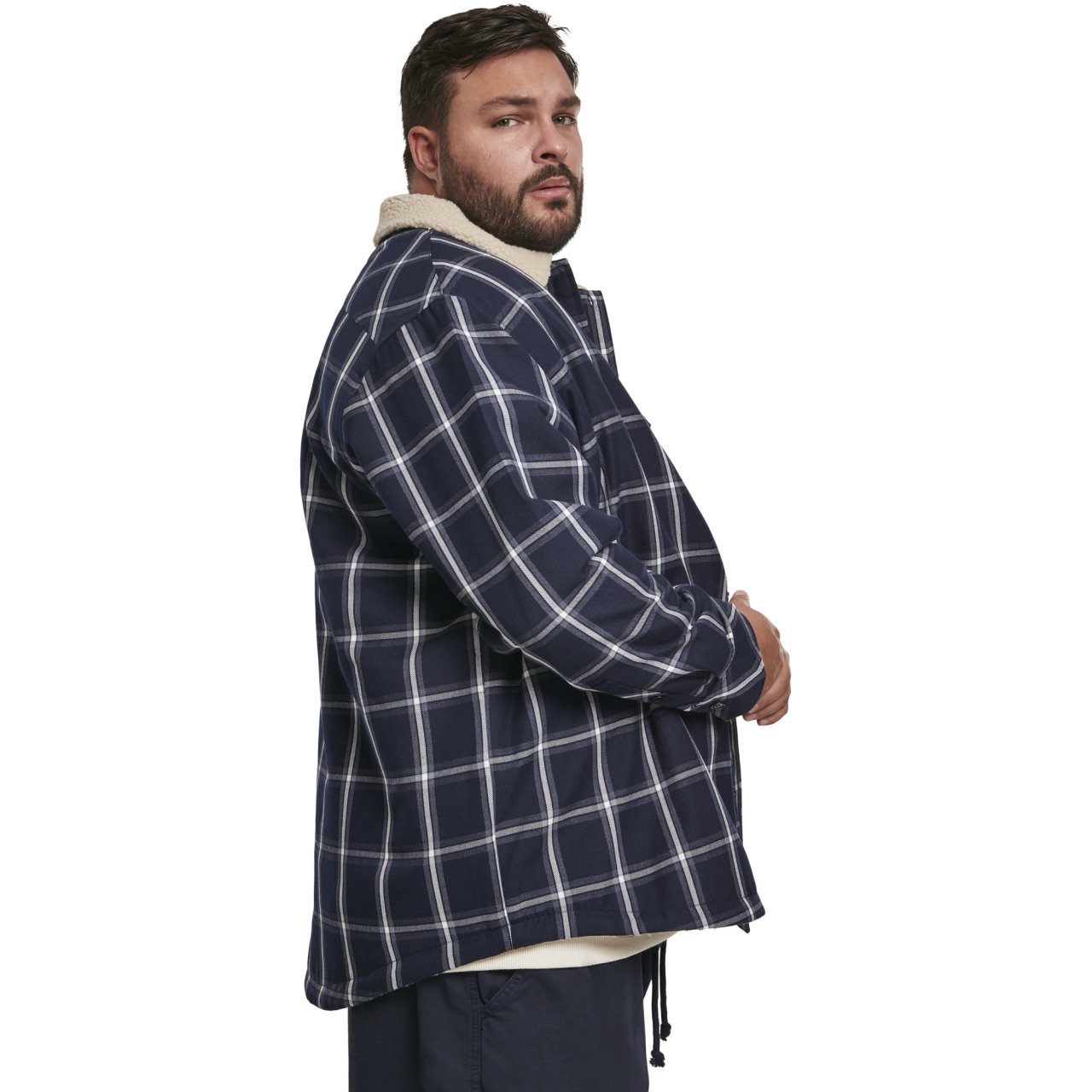 Urban Classics - SHERPA Lined Lumberjack Jacket navy