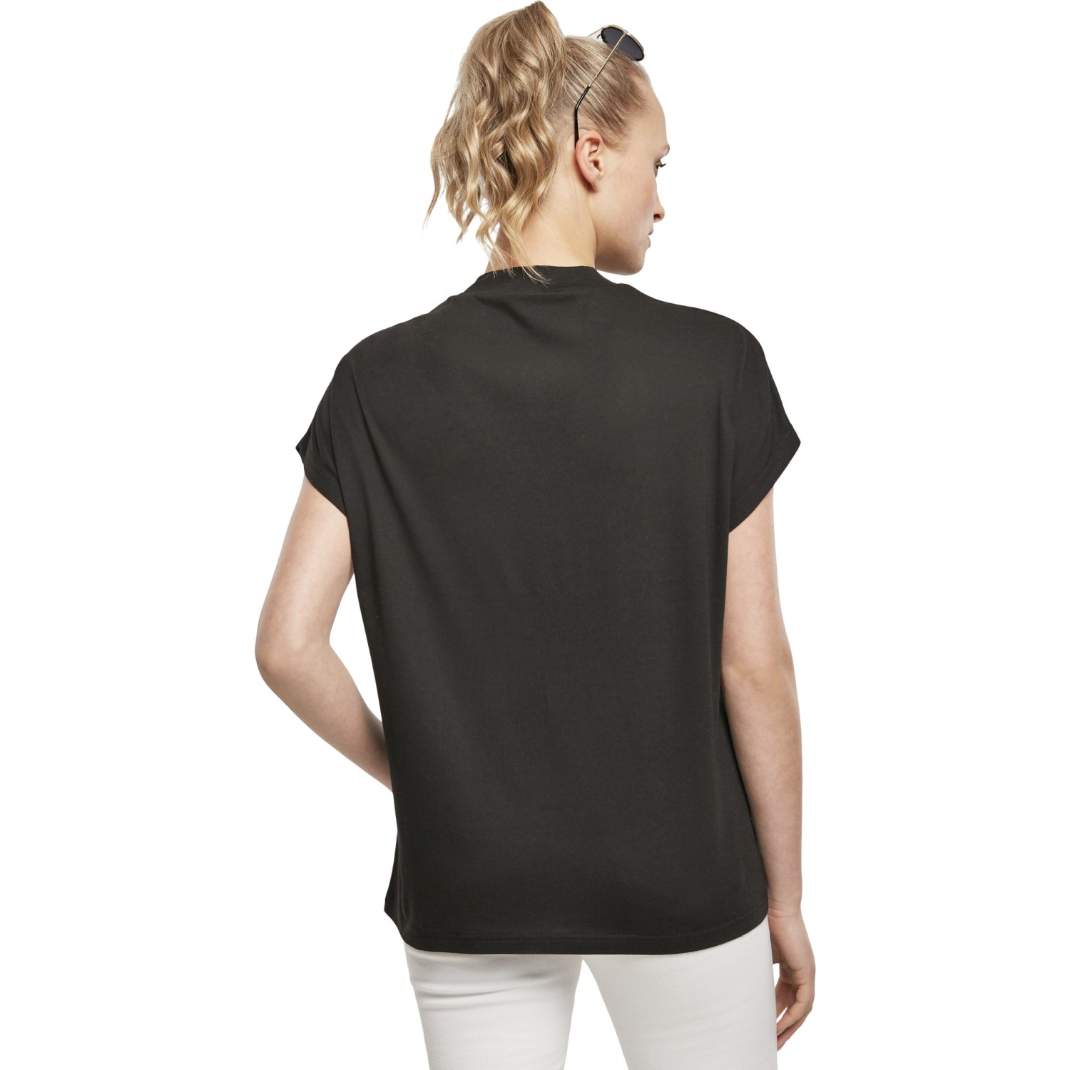Urban Classics Ladies - Oversized Cut-Sleeve Top noir