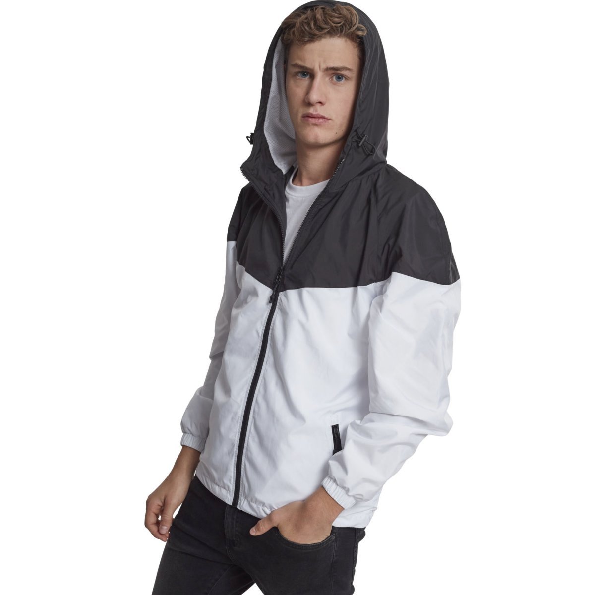 Urban Classics - TECH Windrunner Jacket black / white