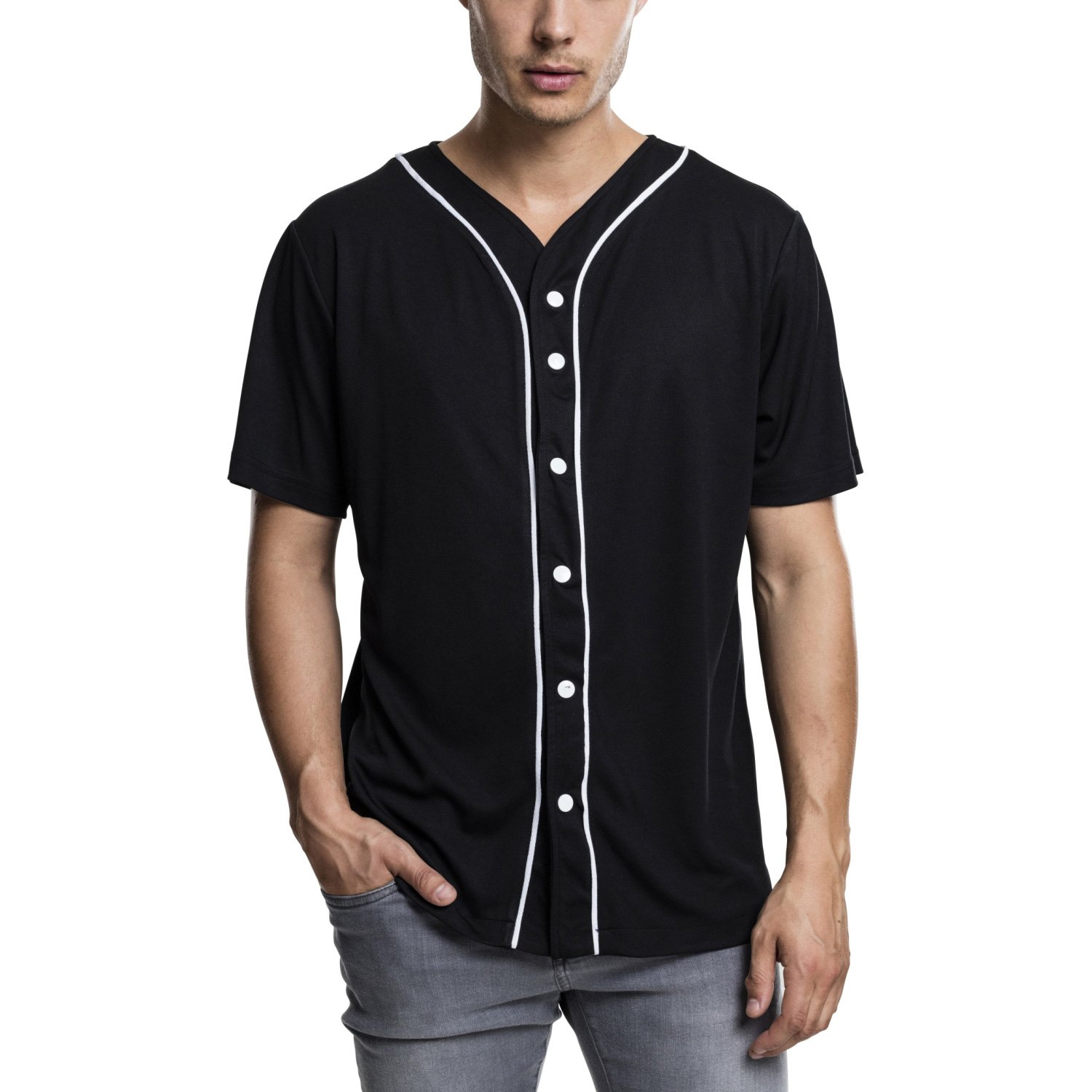 Urban Classics - MESH BASEBALL Shirt black