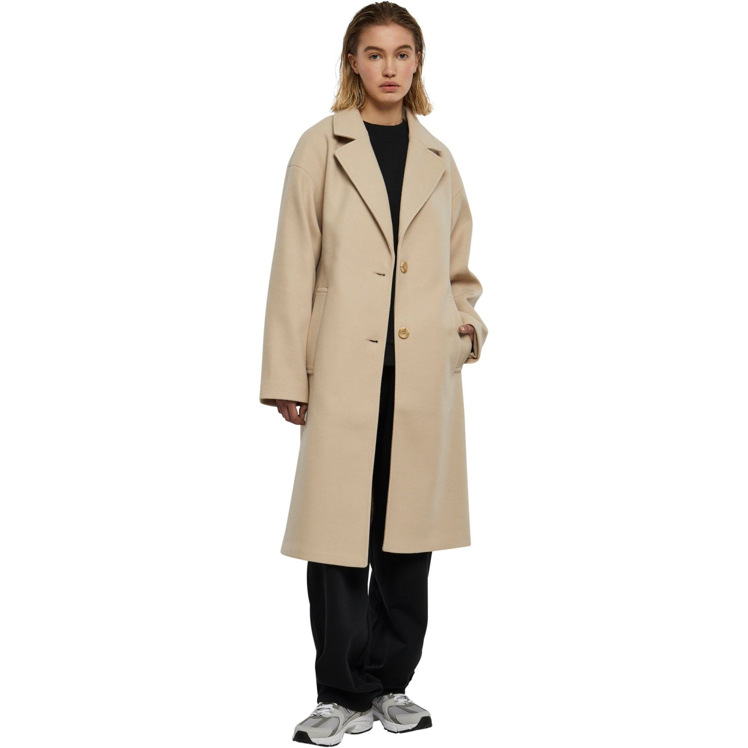 Urban Classics Ladies - Oversized Long Coat sand