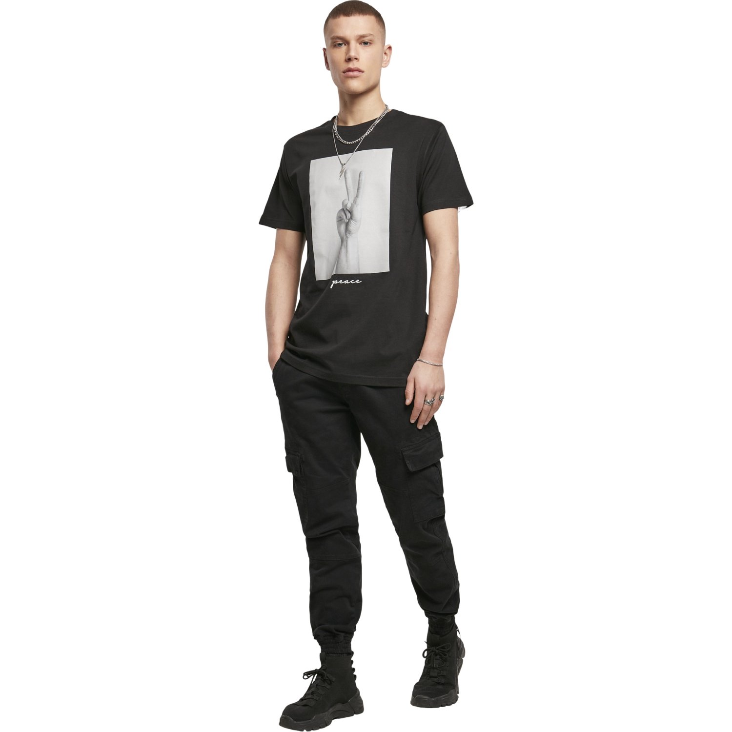 Mister Tee Grafik Shirt - PEACE SIGN schwarz