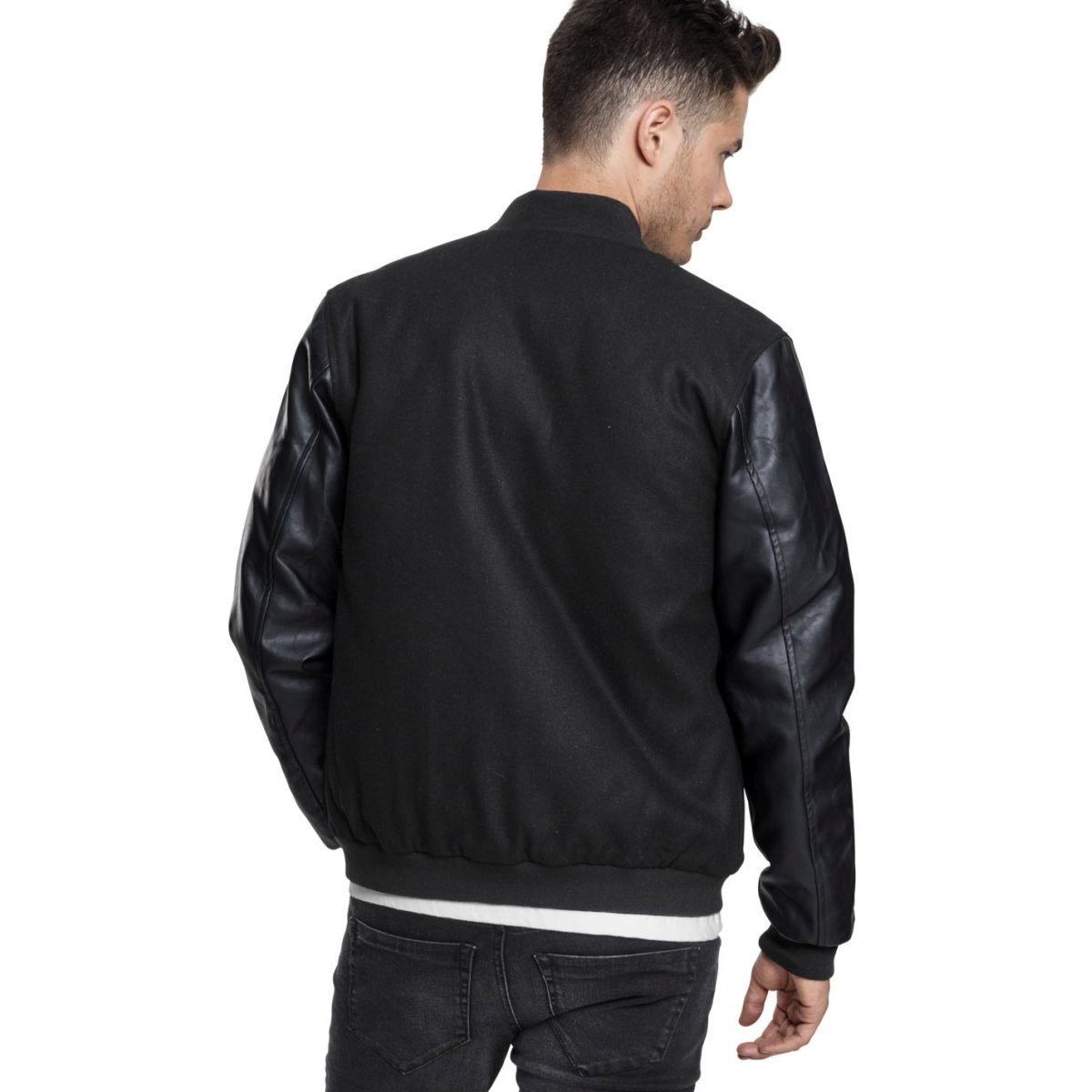 Urban Classics - Oldschool Kunstleder-Ärmel College Jacke
