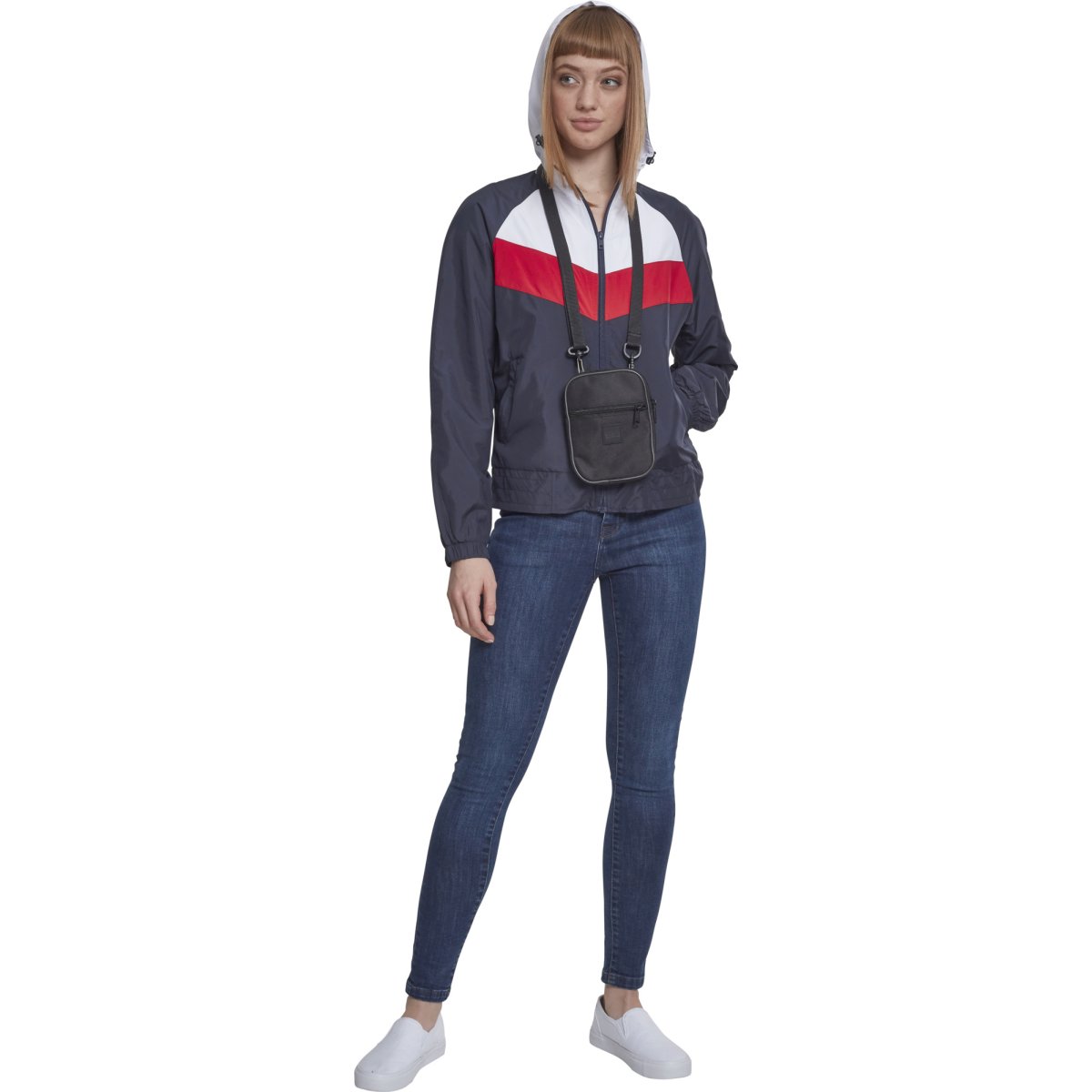 Urban Classics Ladies - 3-Tone Windbreaker Veste navy rouge