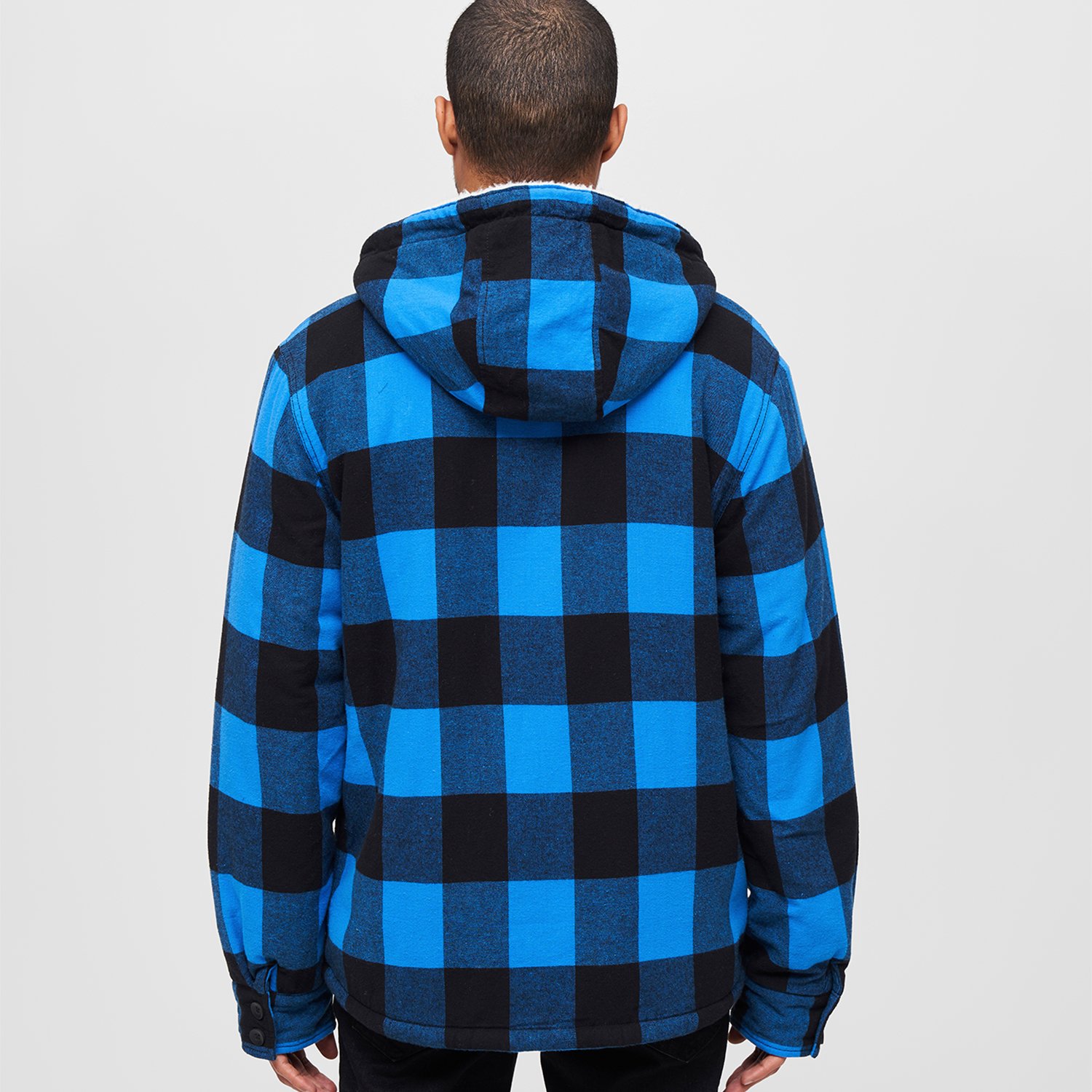 Brandit - Hooded Lined Lumberjack Jacket black / royal