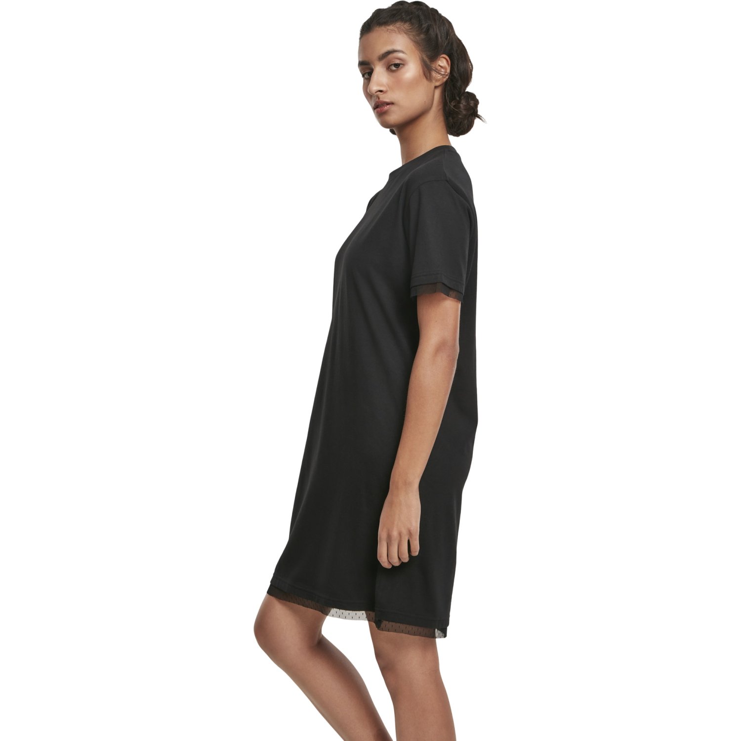 Urban Classics Ladies - Boxy Lace Hem Dress black