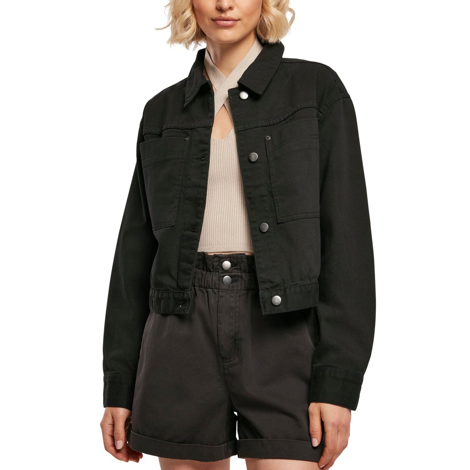 Urban Classics Ladies - Short Boxy Worker Denim Veste