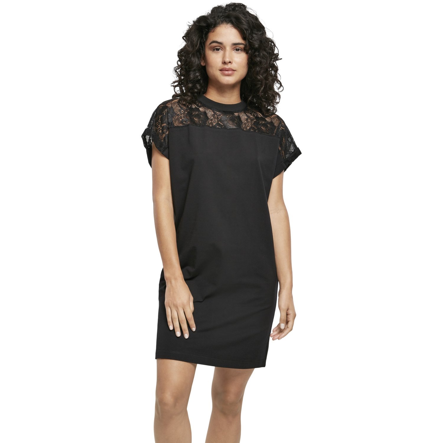Urban Classics Ladies - Lace Shirt Dress black