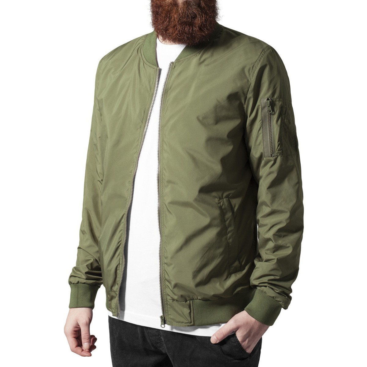 Urban Classics - LIGHT BOMBER Jacket olive
